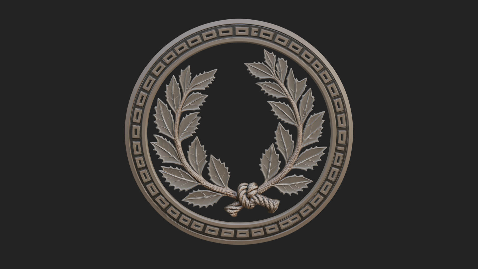 Laurel Wreath Oval Plaque Design 3 3D Print Model 3D Model
