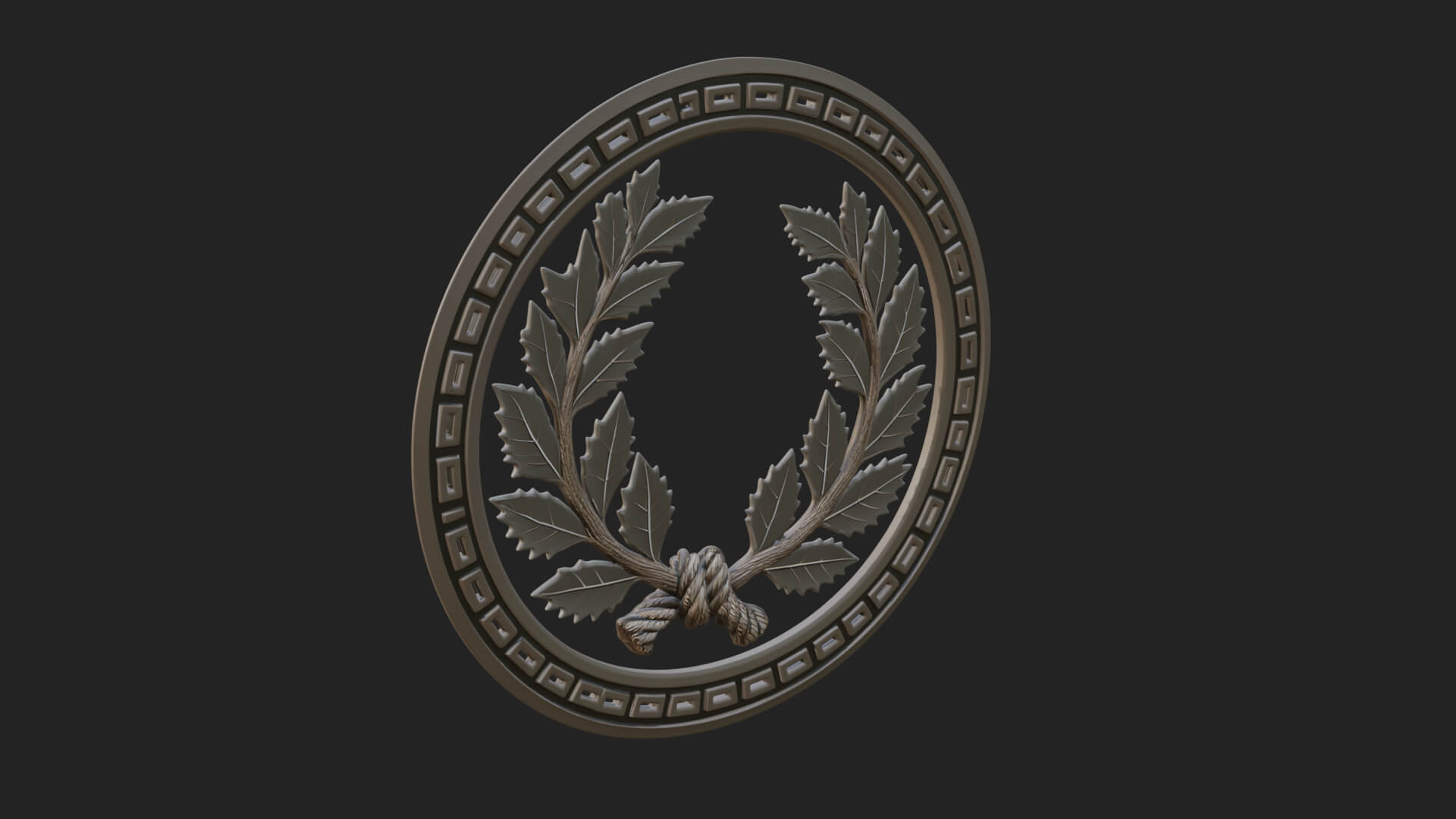 Laurel Wreath Oval Plaque Design 3 3D Print Model 3D Model
