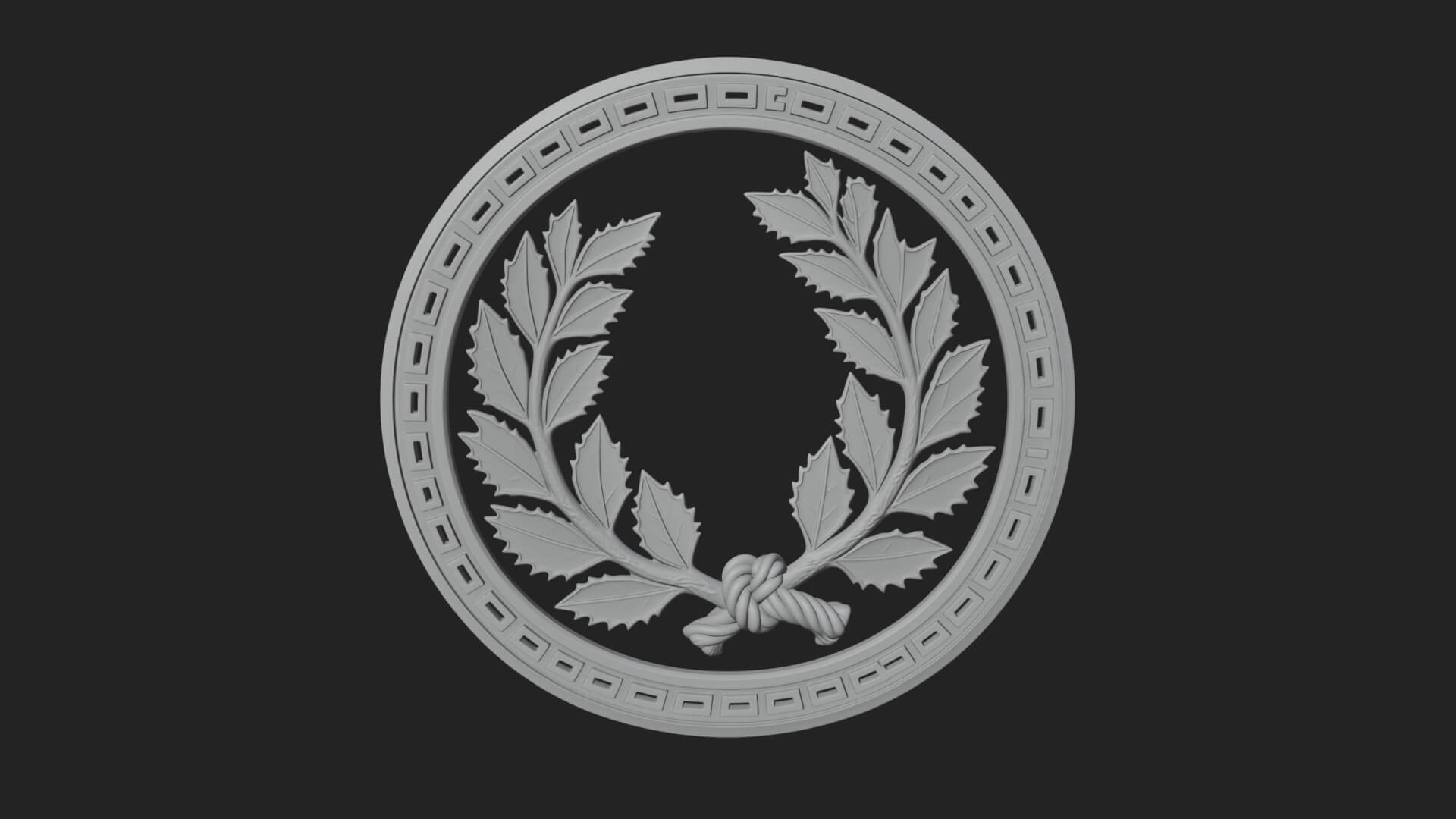 Laurel Wreath Oval Plaque Design 3 3D Print Model 3D Model