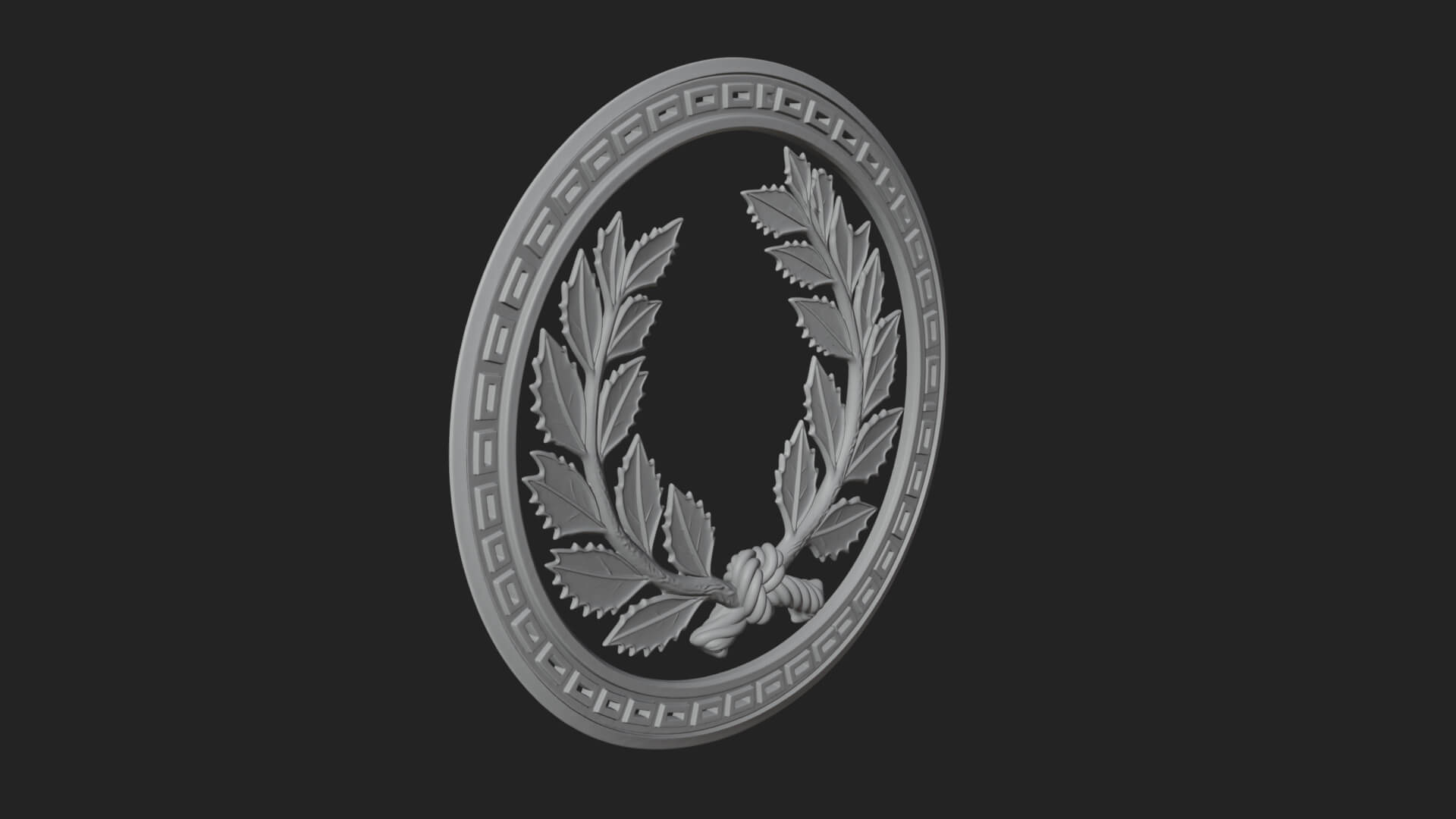 Laurel Wreath Oval Plaque Design 3 3D Print Model 3D Model