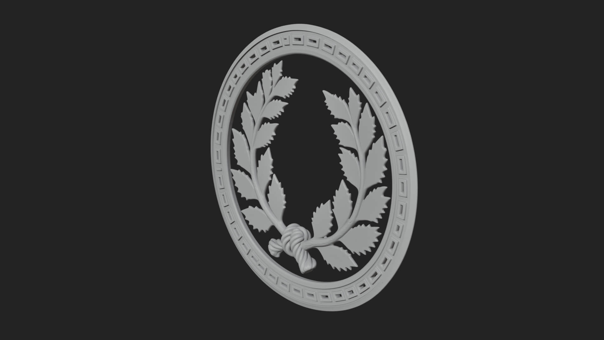 Laurel Wreath Oval Plaque Design 3 3D Print Model 3D Model