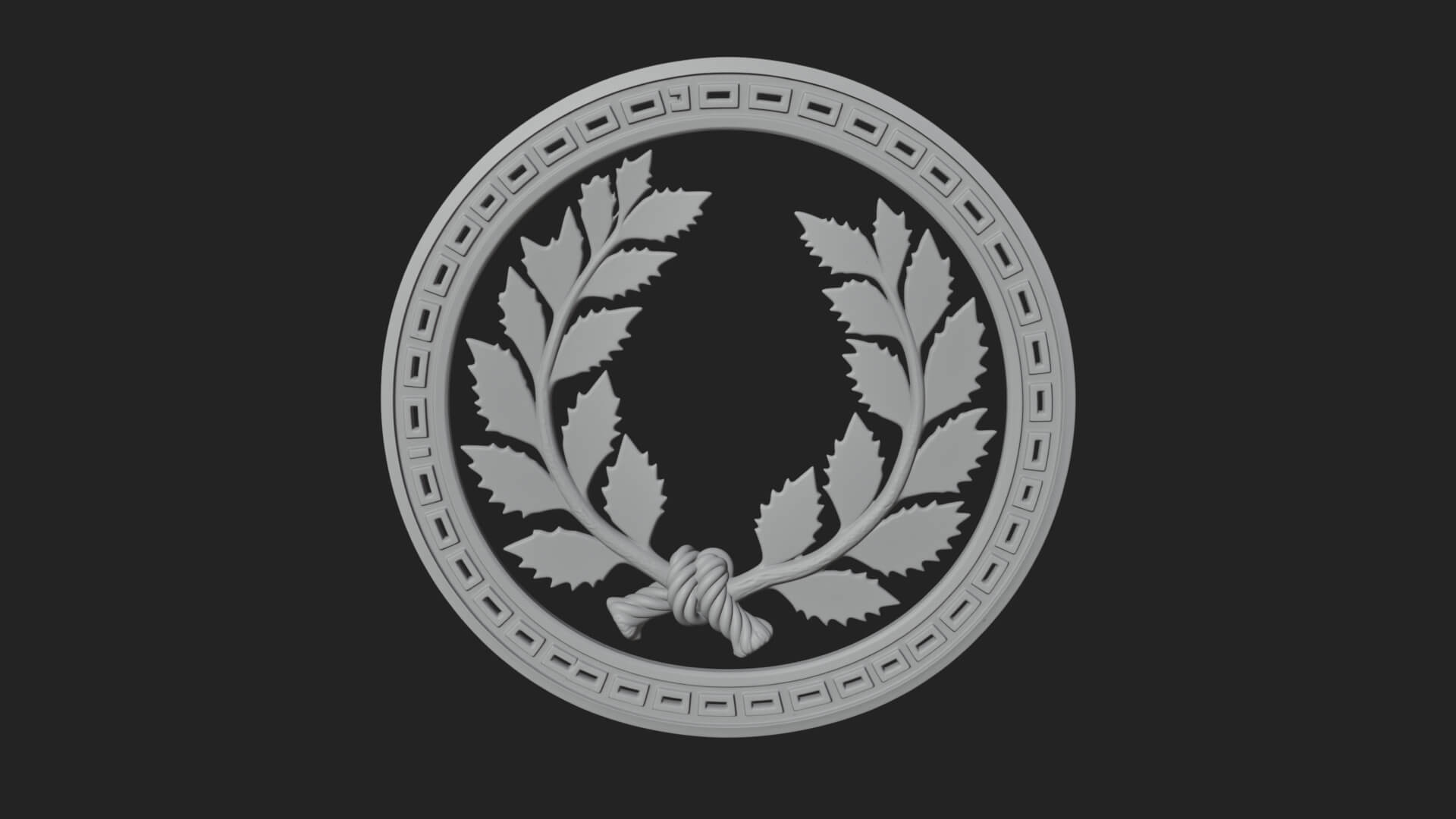 Laurel Wreath Oval Plaque Design 3 3D Print Model 3D Model