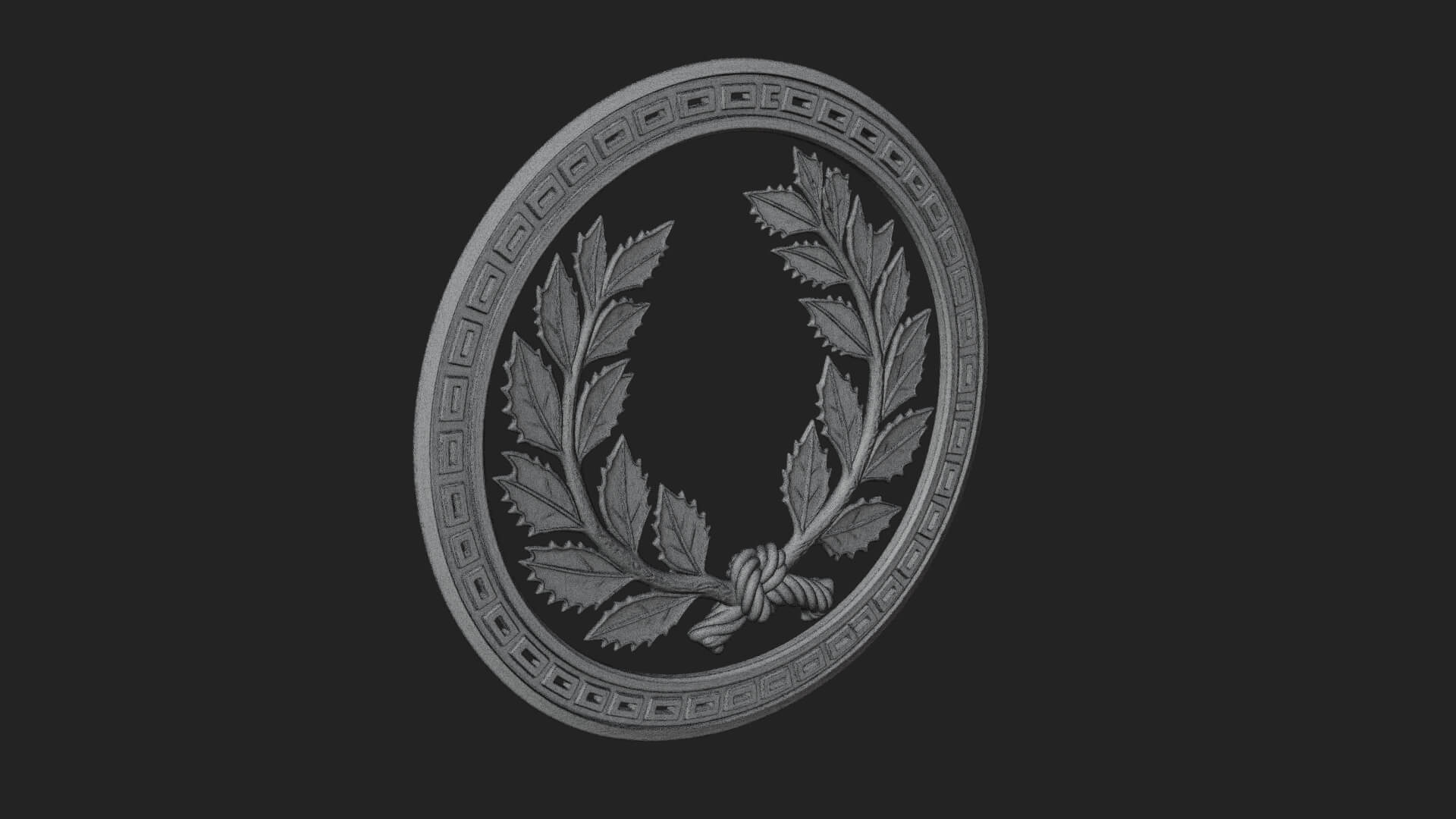Laurel Wreath Oval Plaque Design 3 3D Print Model 3D Model