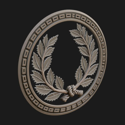 Laurel Wreath Oval Plaque Design 3 3D Print Model