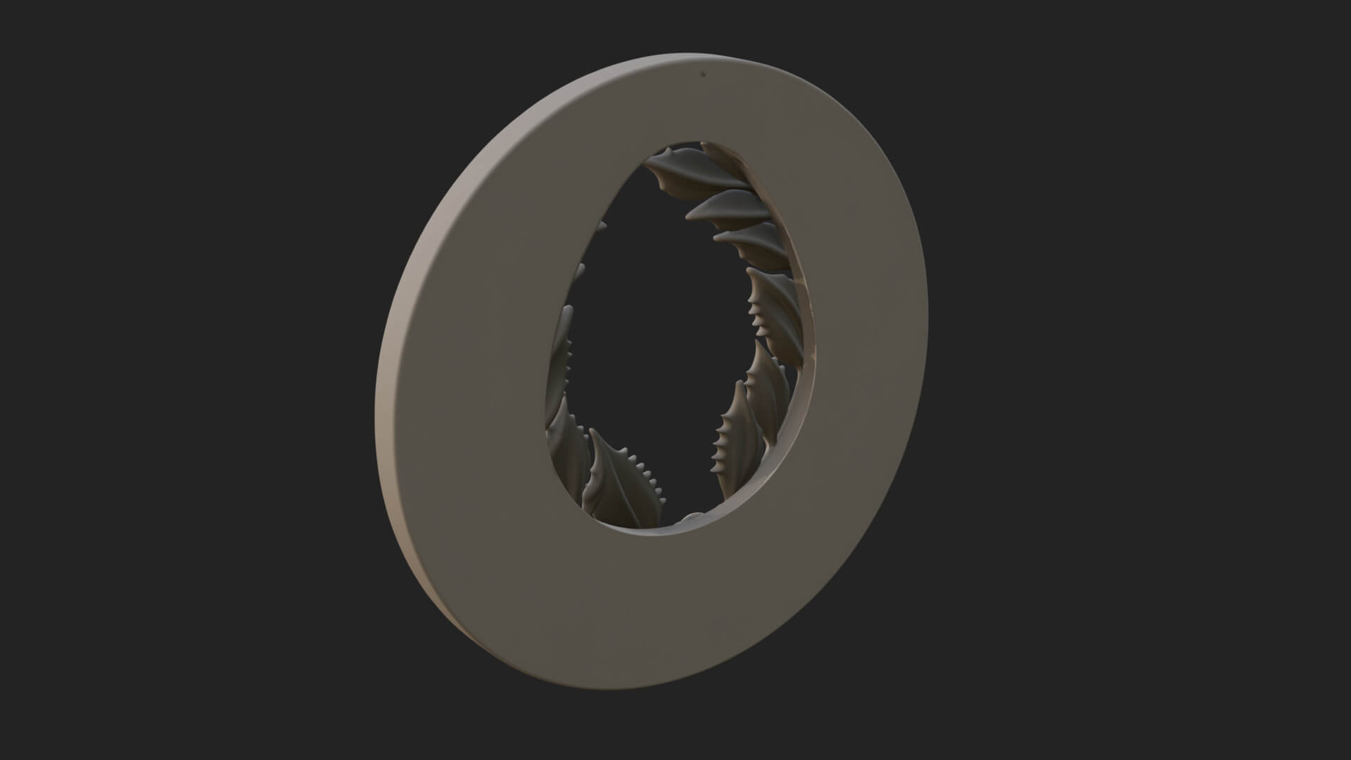 Laurel Wreath Oval Plaque Design 4 3D Print Model 3D Model