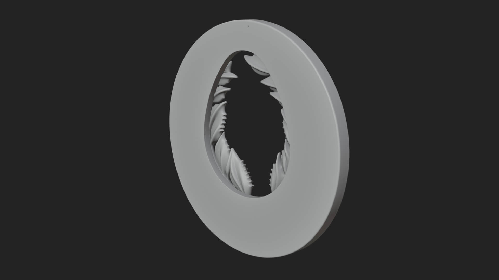 Laurel Wreath Oval Plaque Design 4 3D Print Model 3D Model