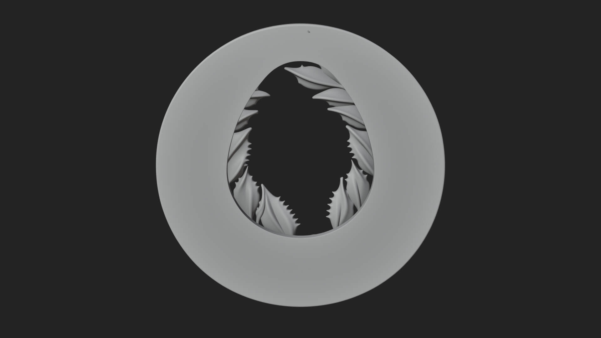 Laurel Wreath Oval Plaque Design 4 3D Print Model 3D Model