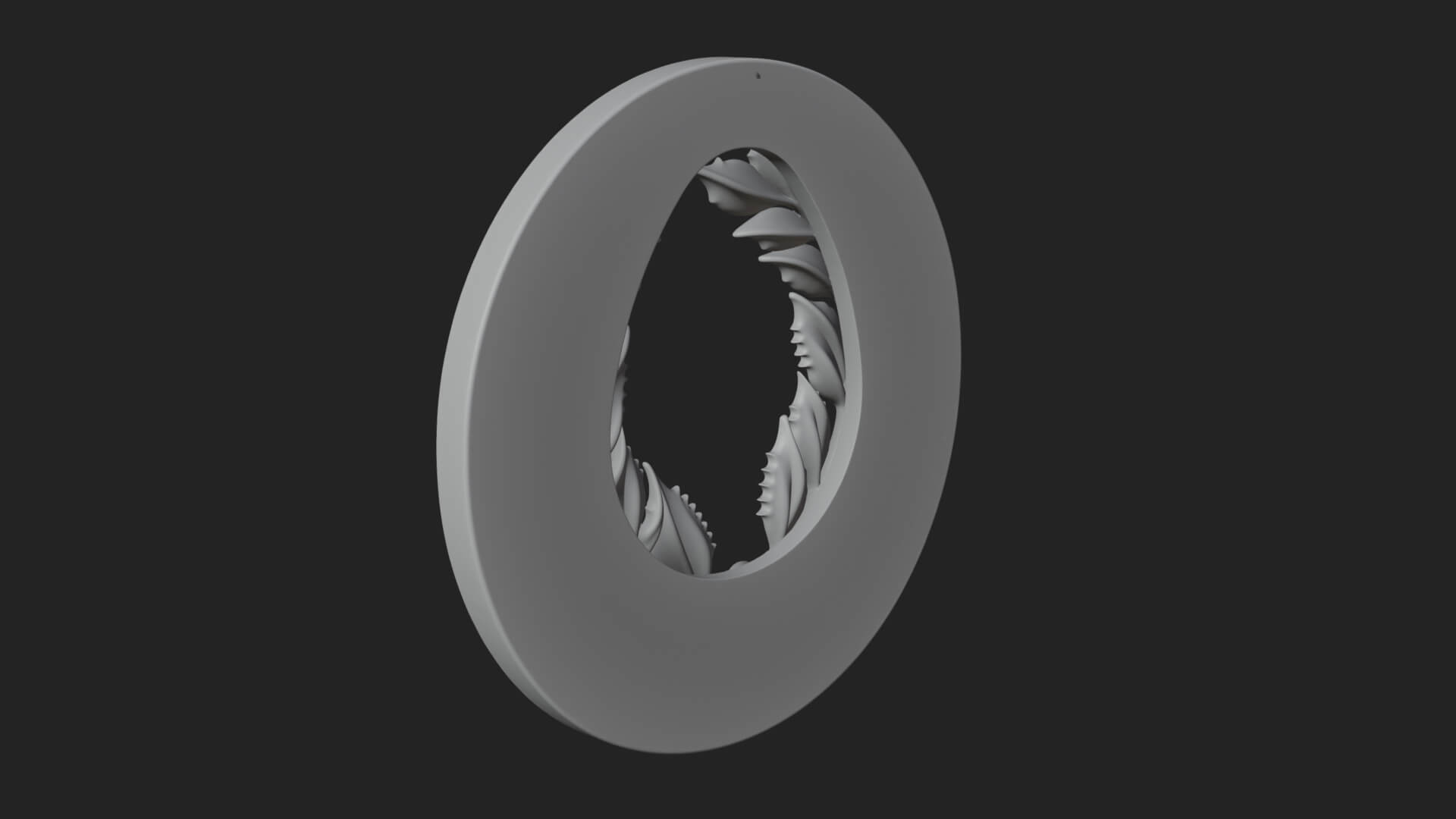 Laurel Wreath Oval Plaque Design 4 3D Print Model 3D Model