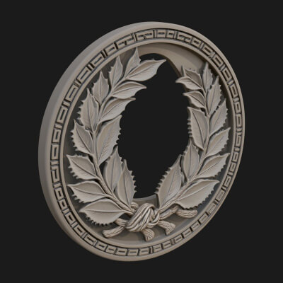 Laurel Wreath Oval Plaque Design 4 3D Print Model