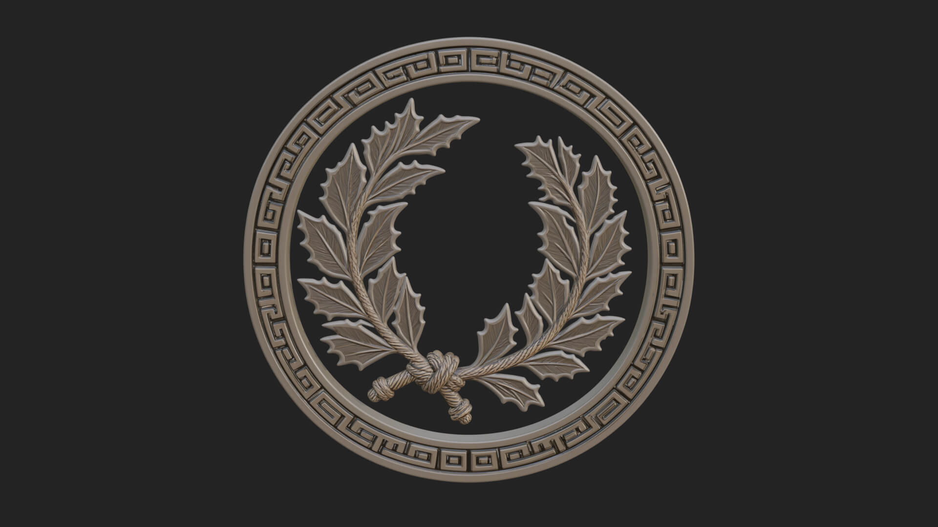 Laurel Wreath Oval Plaque Design 5 3D Print Model 3D Model