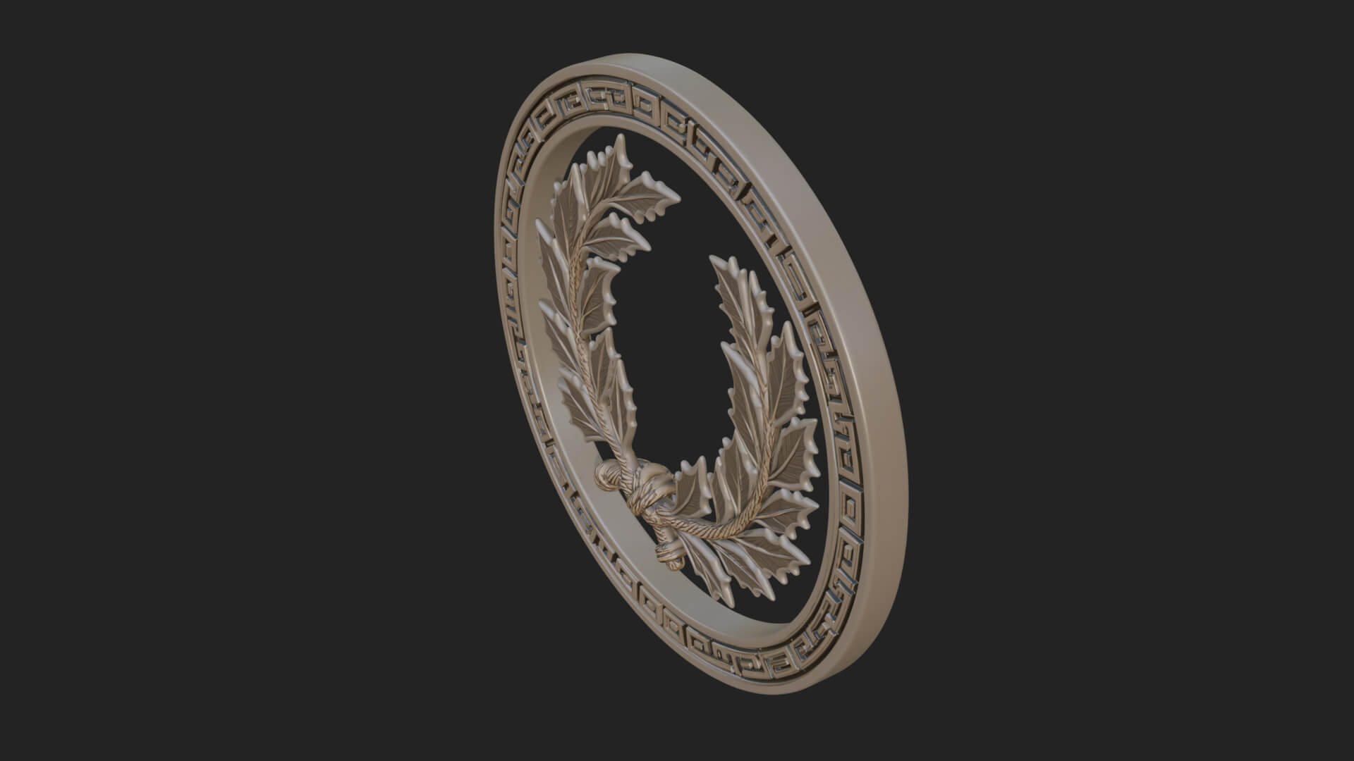 Laurel Wreath Oval Plaque Design 5 3D Print Model 3D Model