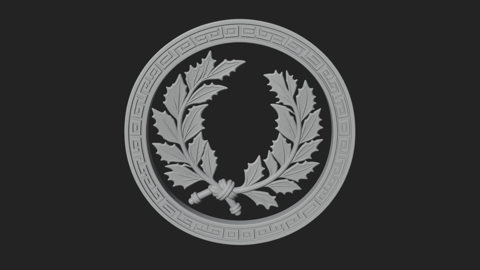 Laurel Wreath Oval Plaque Design 5 3D Print Model 3D Model