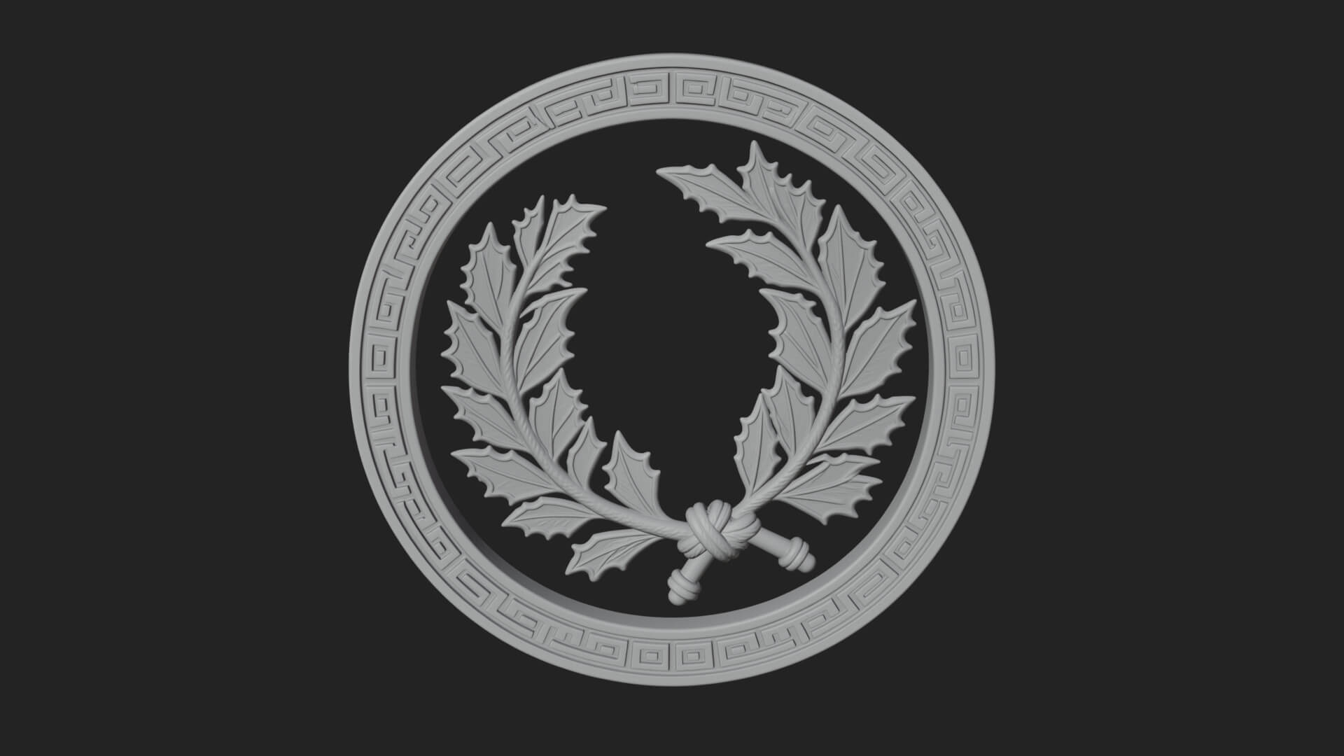 Laurel Wreath Oval Plaque Design 5 3D Print Model 3D Model