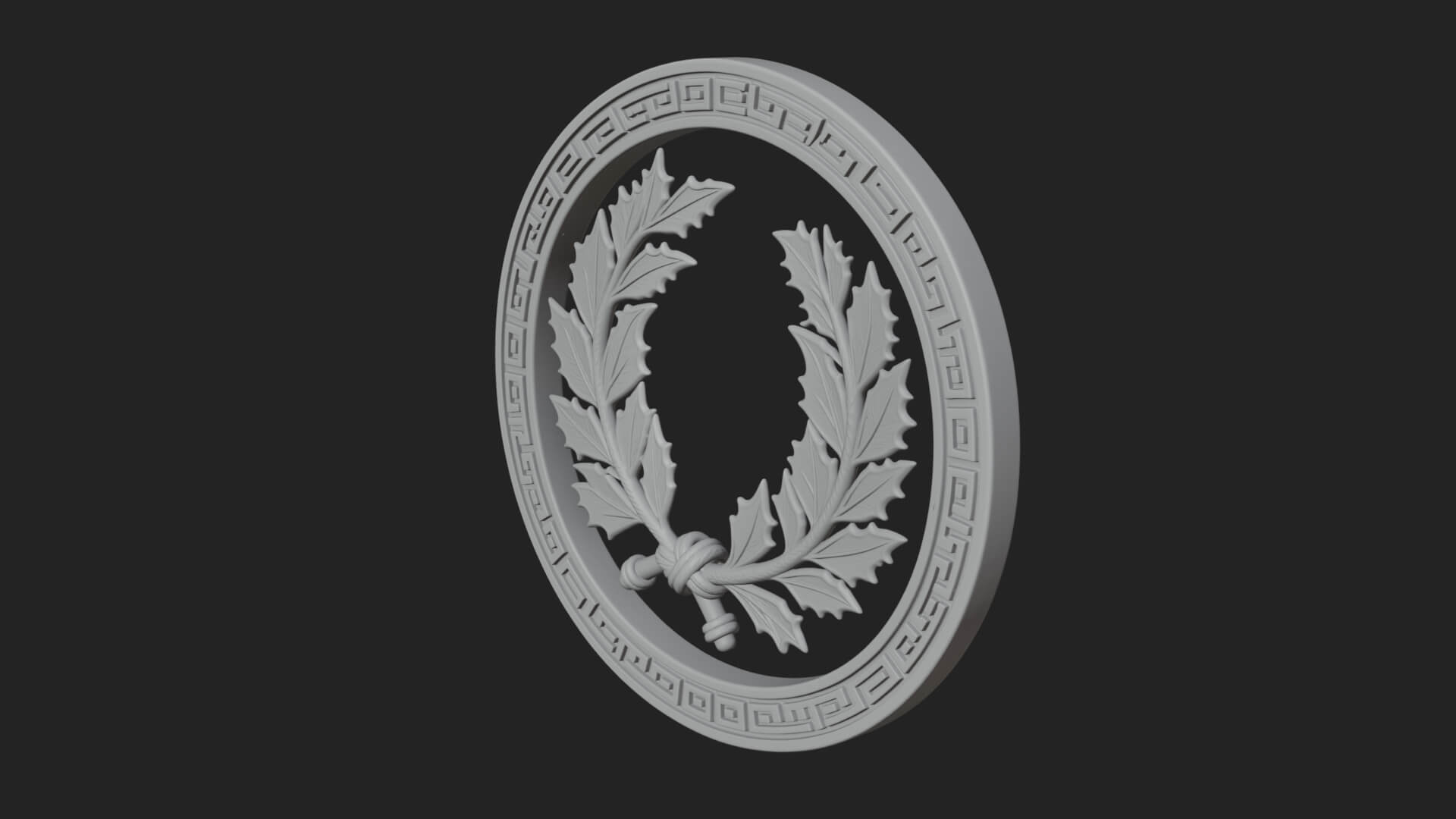 Laurel Wreath Oval Plaque Design 5 3D Print Model 3D Model