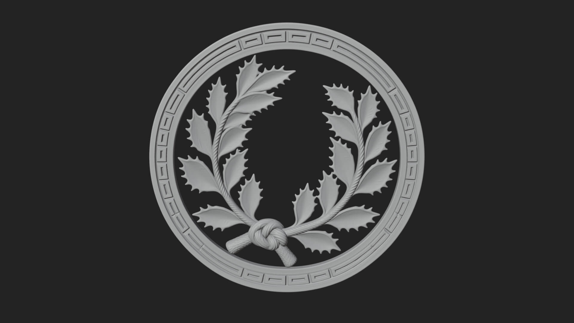 Laurel Wreath Oval Plaque Design 6 3D Print Model 3D Model