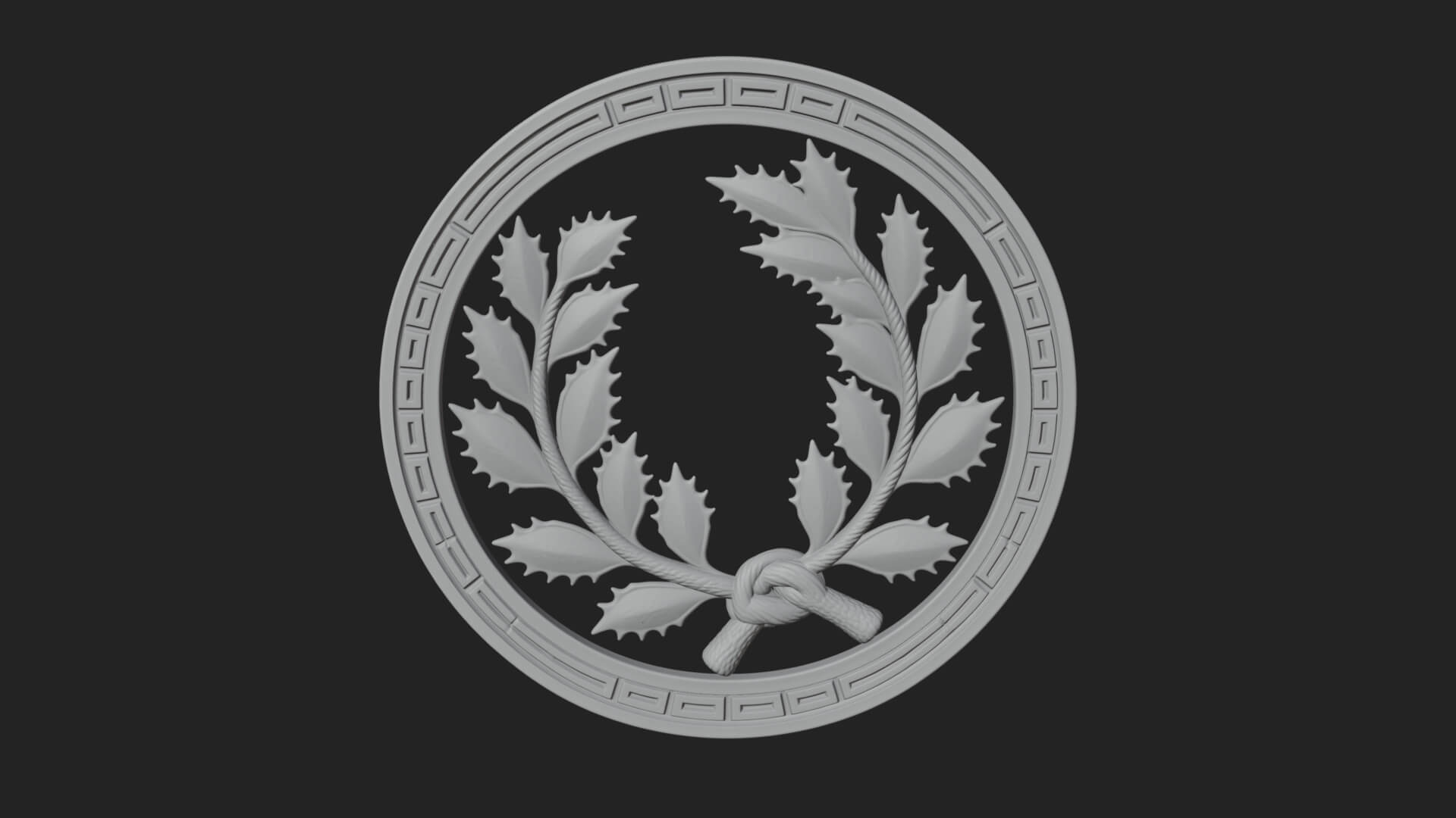 Laurel Wreath Oval Plaque Design 6 3D Print Model 3D Model