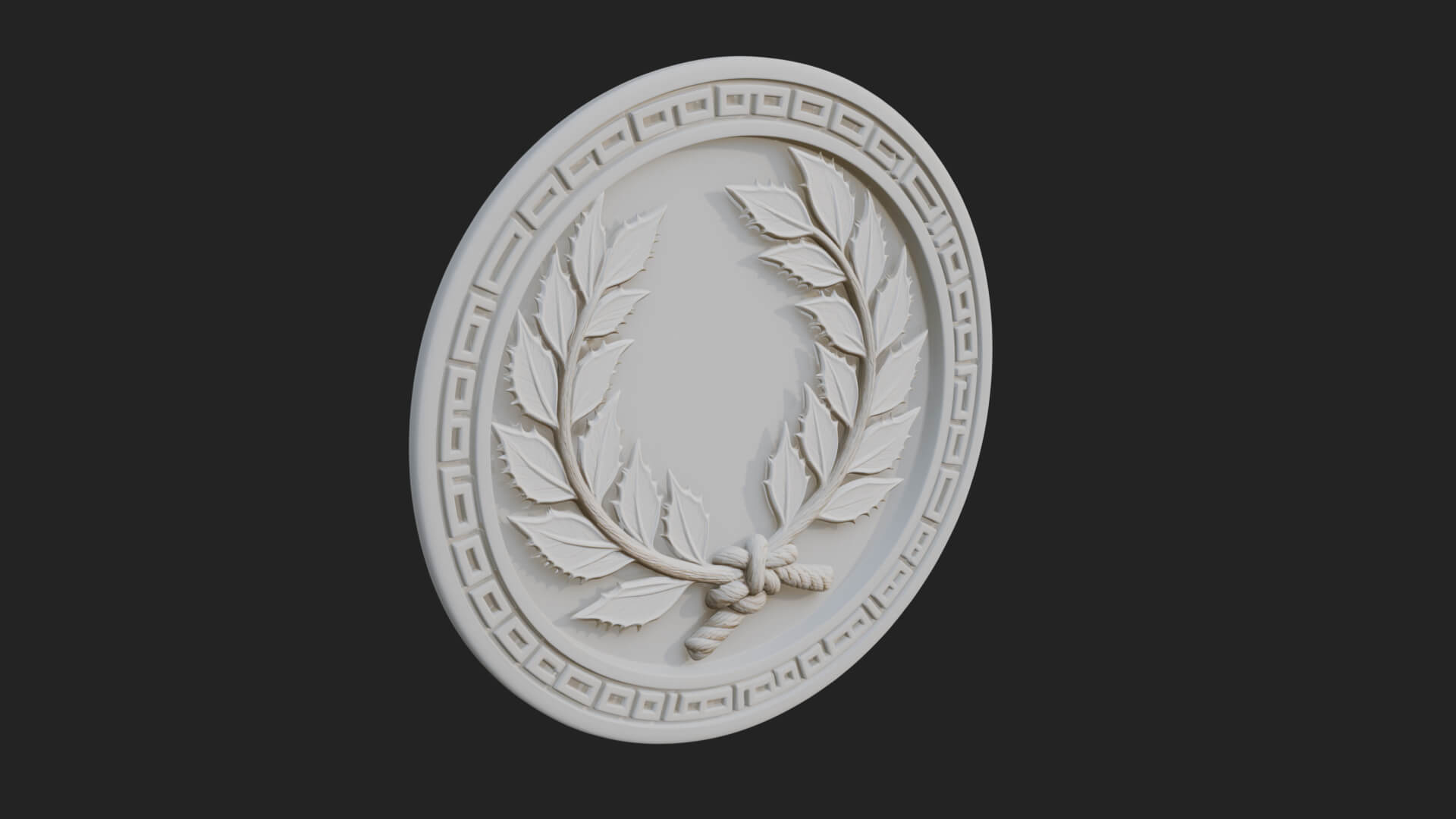 Laurel Wreath Oval Plaque Design 7 3D Print Model 3D Model