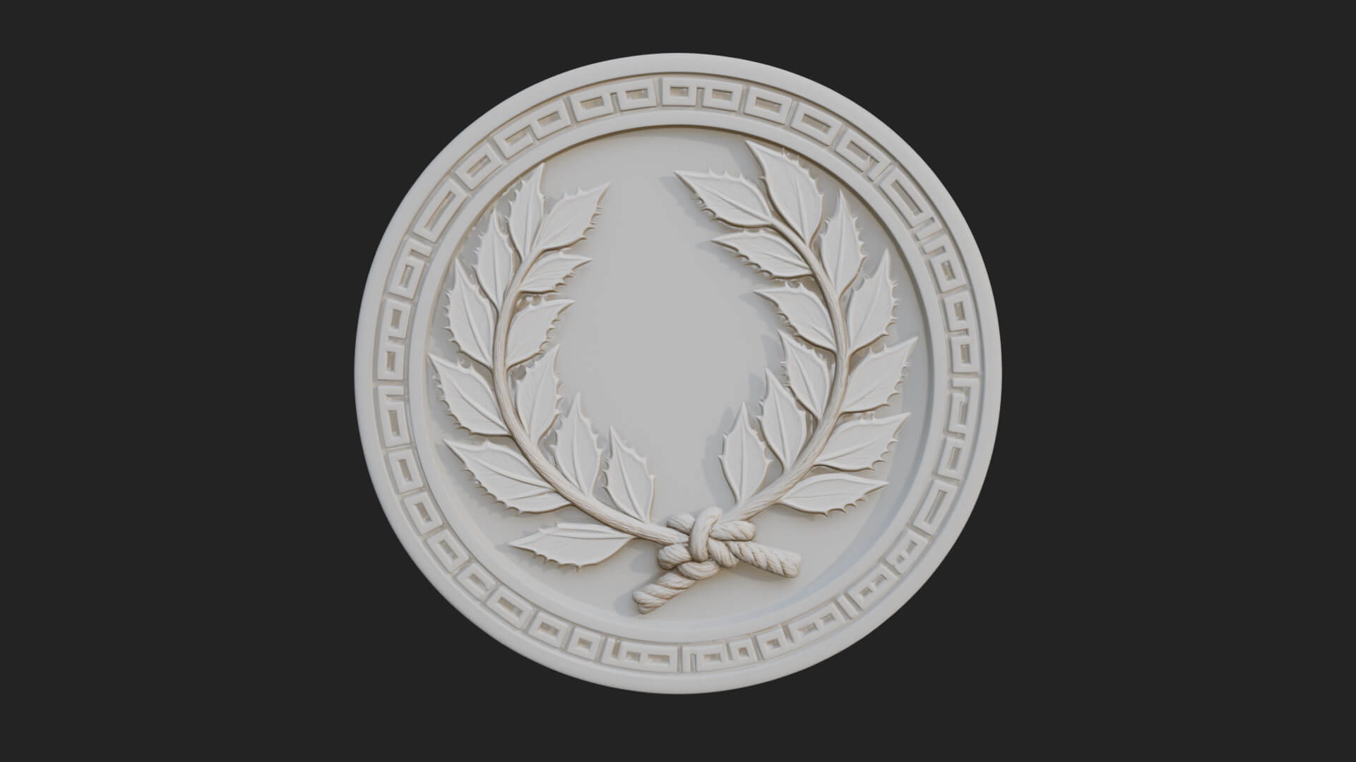 Laurel Wreath Oval Plaque Design 7 3D Print Model 3D Model