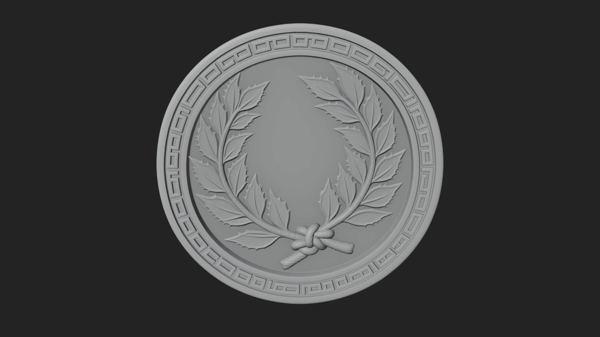 Laurel Wreath Oval Plaque Design 7 3D Print Model 3D Model