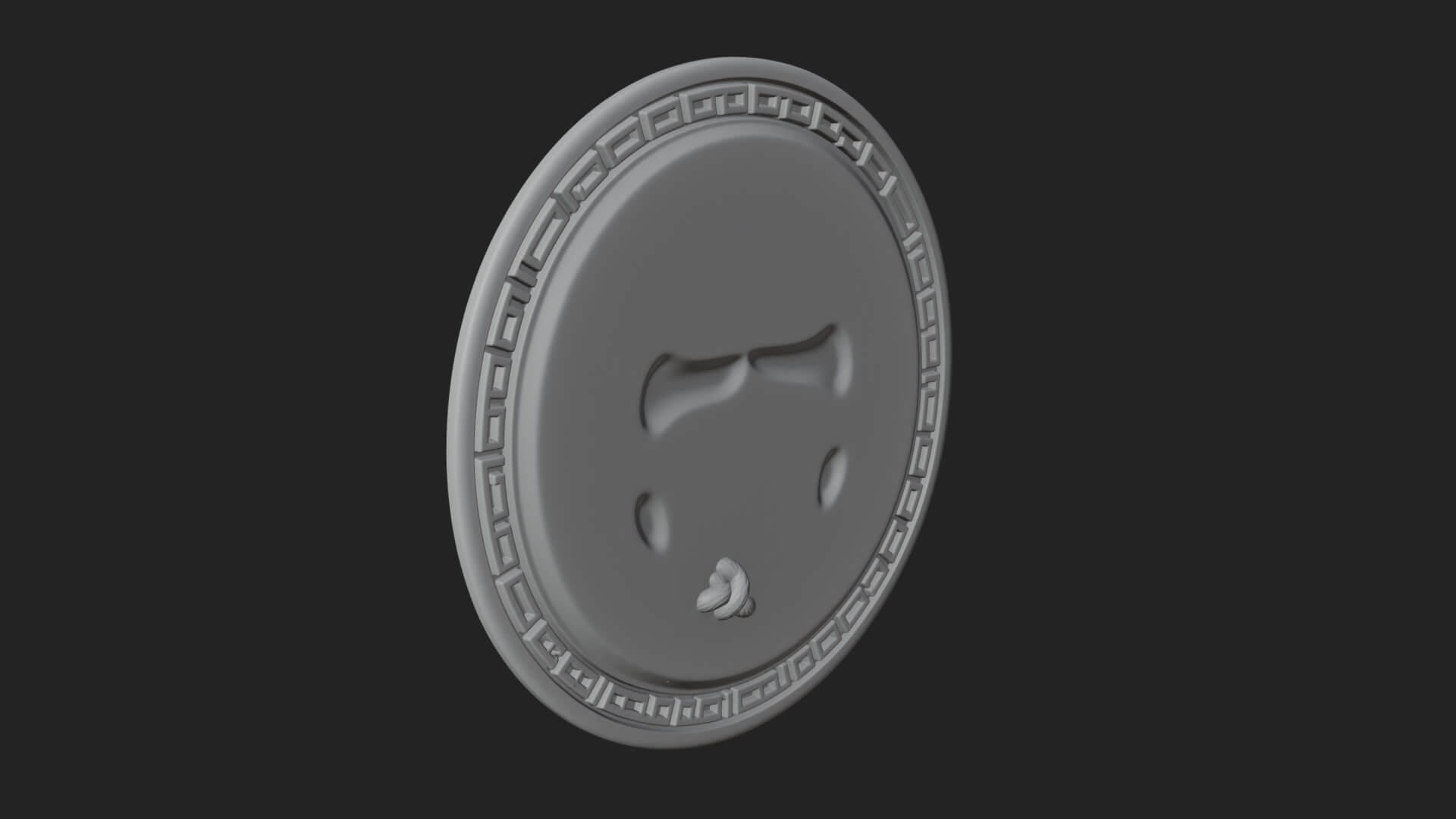 Laurel Wreath Oval Plaque Design 7 3D Print Model 3D Model