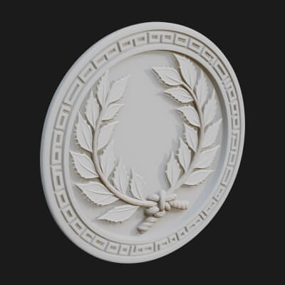 Laurel Wreath Oval Plaque Design 7 3D Print Model