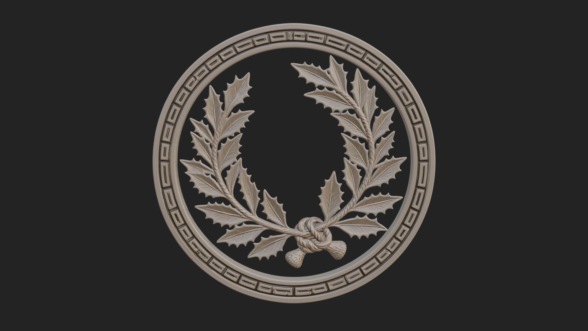 Laurel Wreath Oval Plaque Design 8 3D Print Model 3D Model