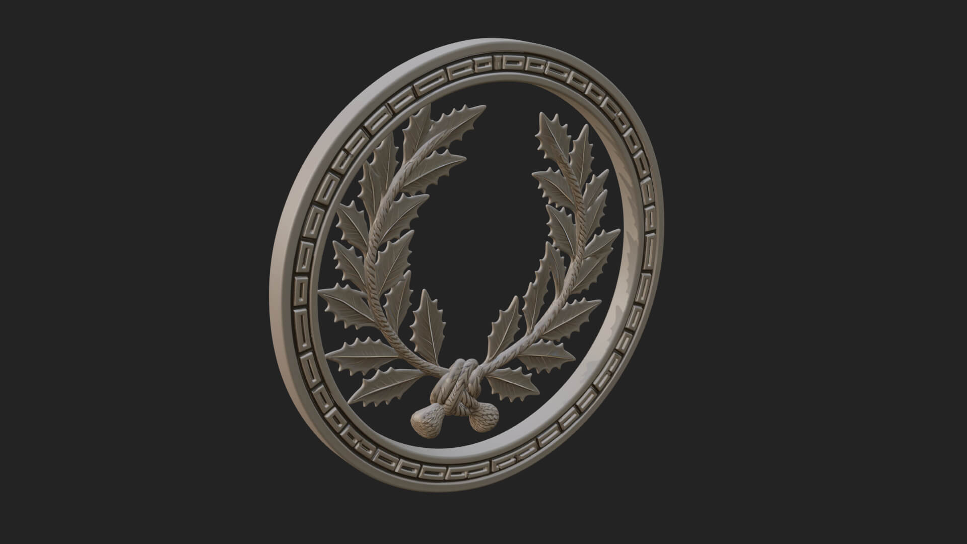 Laurel Wreath Oval Plaque Design 8 3D Print Model 3D Model
