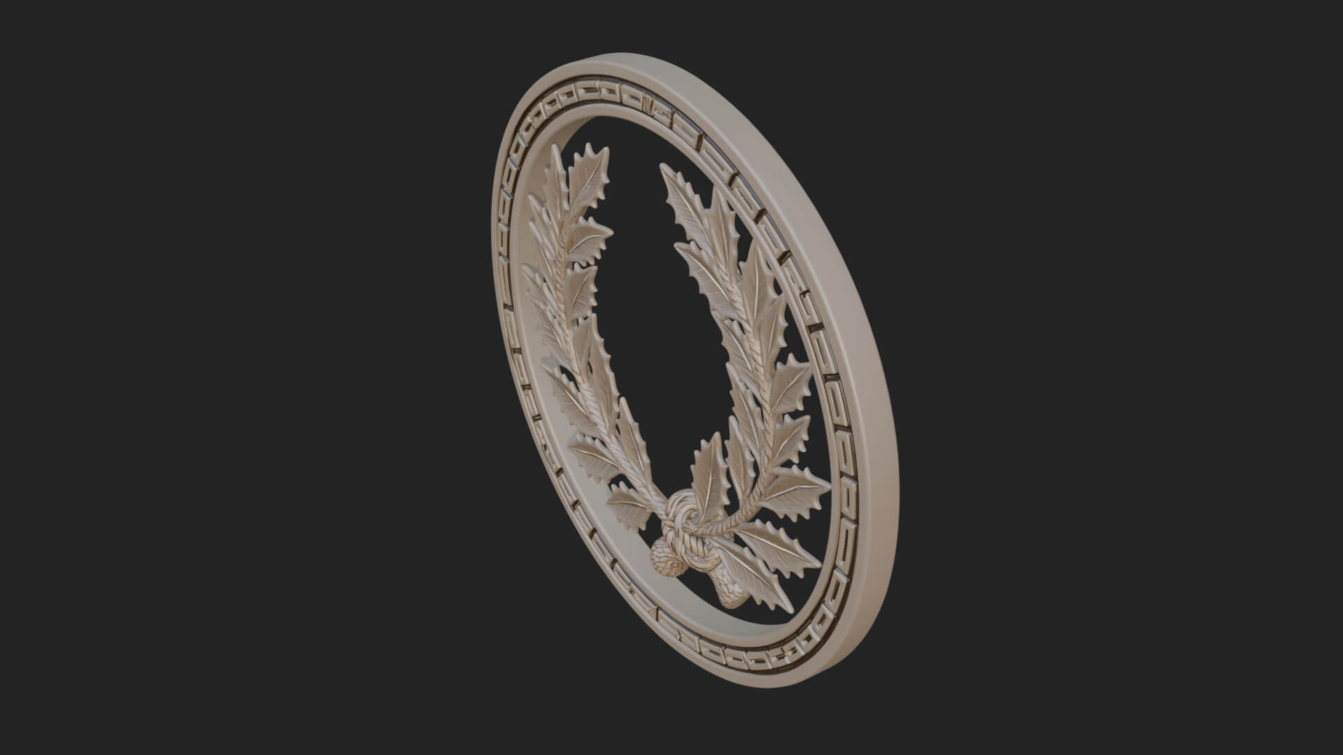 Laurel Wreath Oval Plaque Design 8 3D Print Model 3D Model