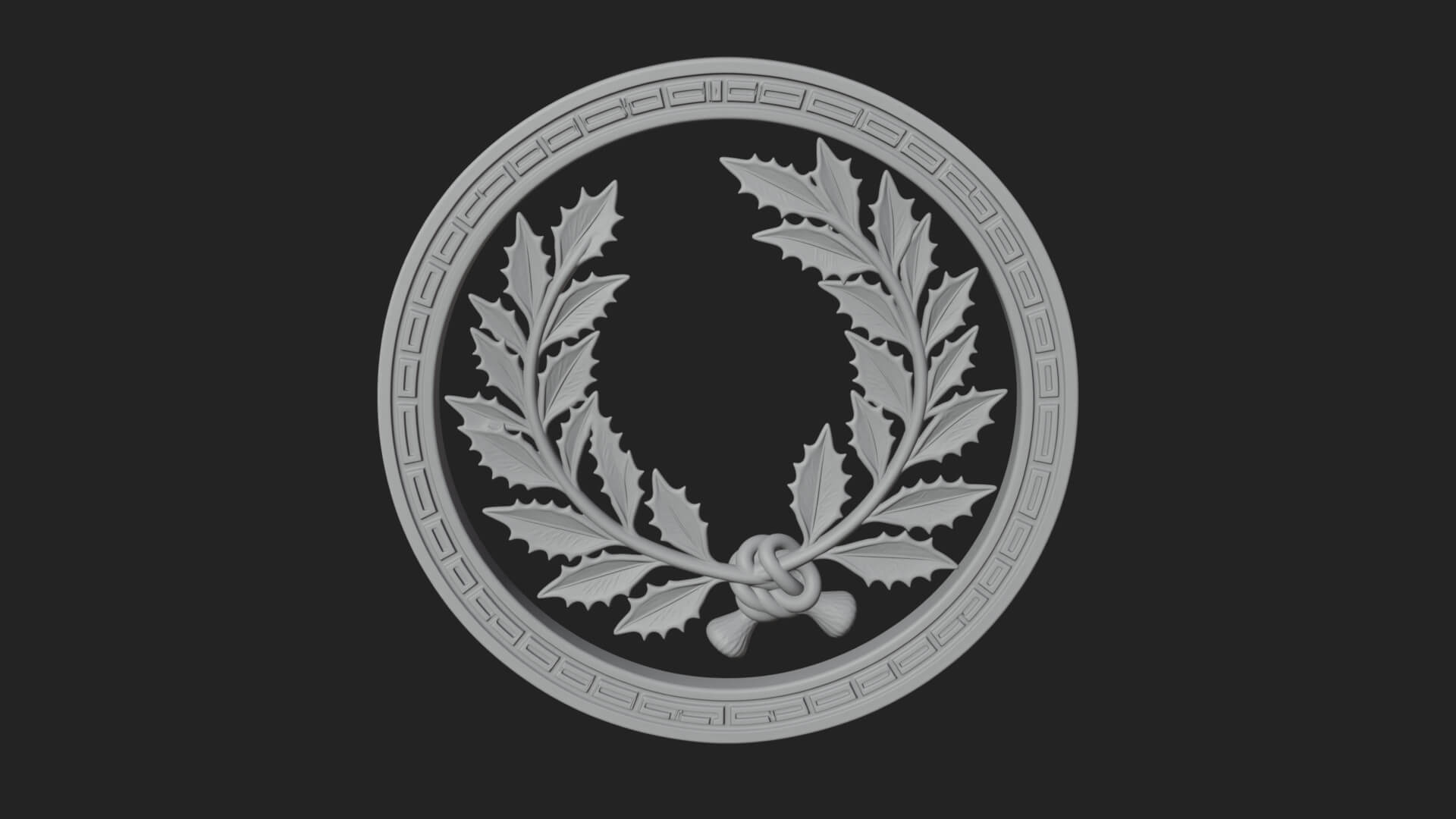 Laurel Wreath Oval Plaque Design 8 3D Print Model 3D Model