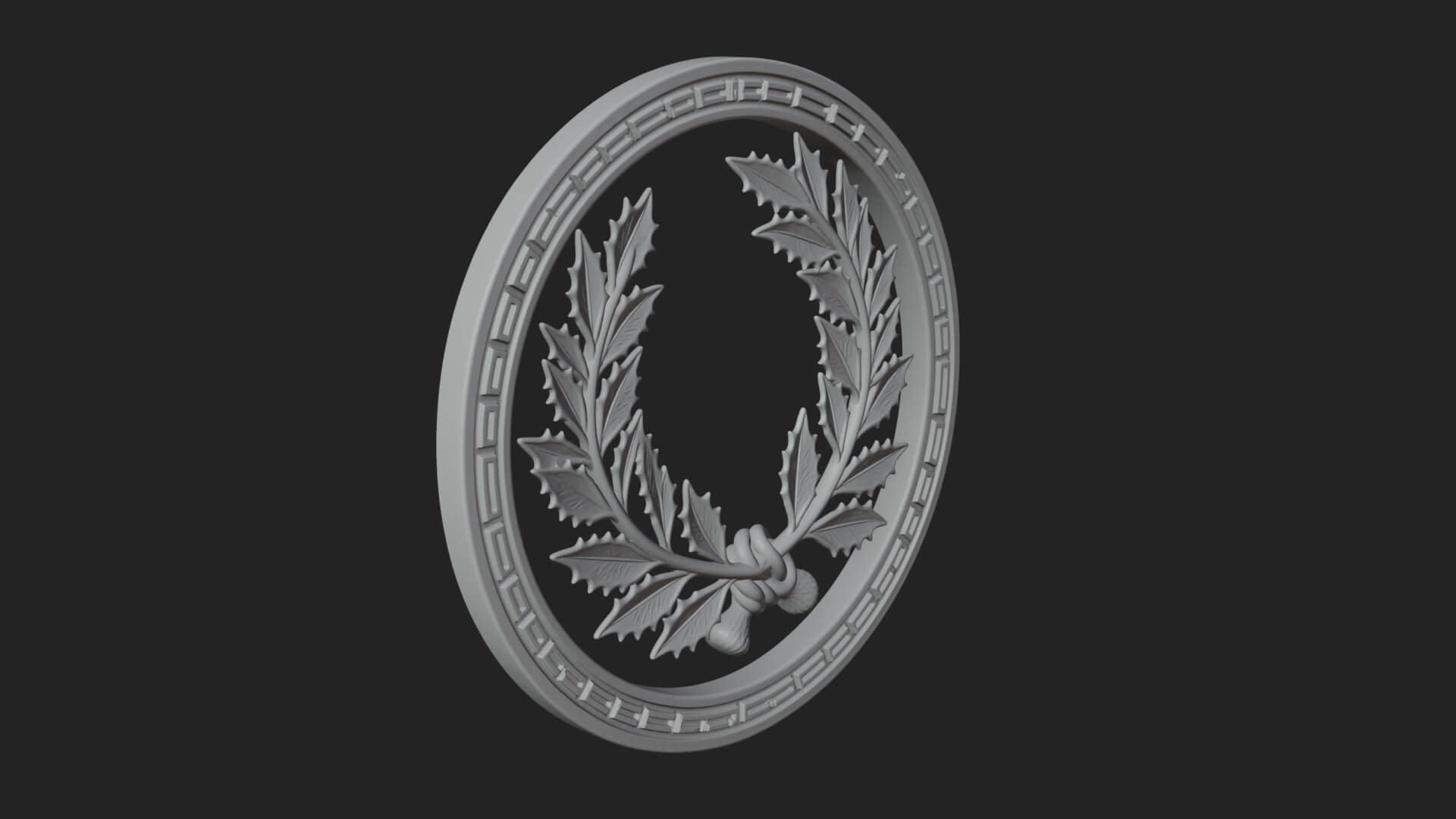 Laurel Wreath Oval Plaque Design 8 3D Print Model 3D Model