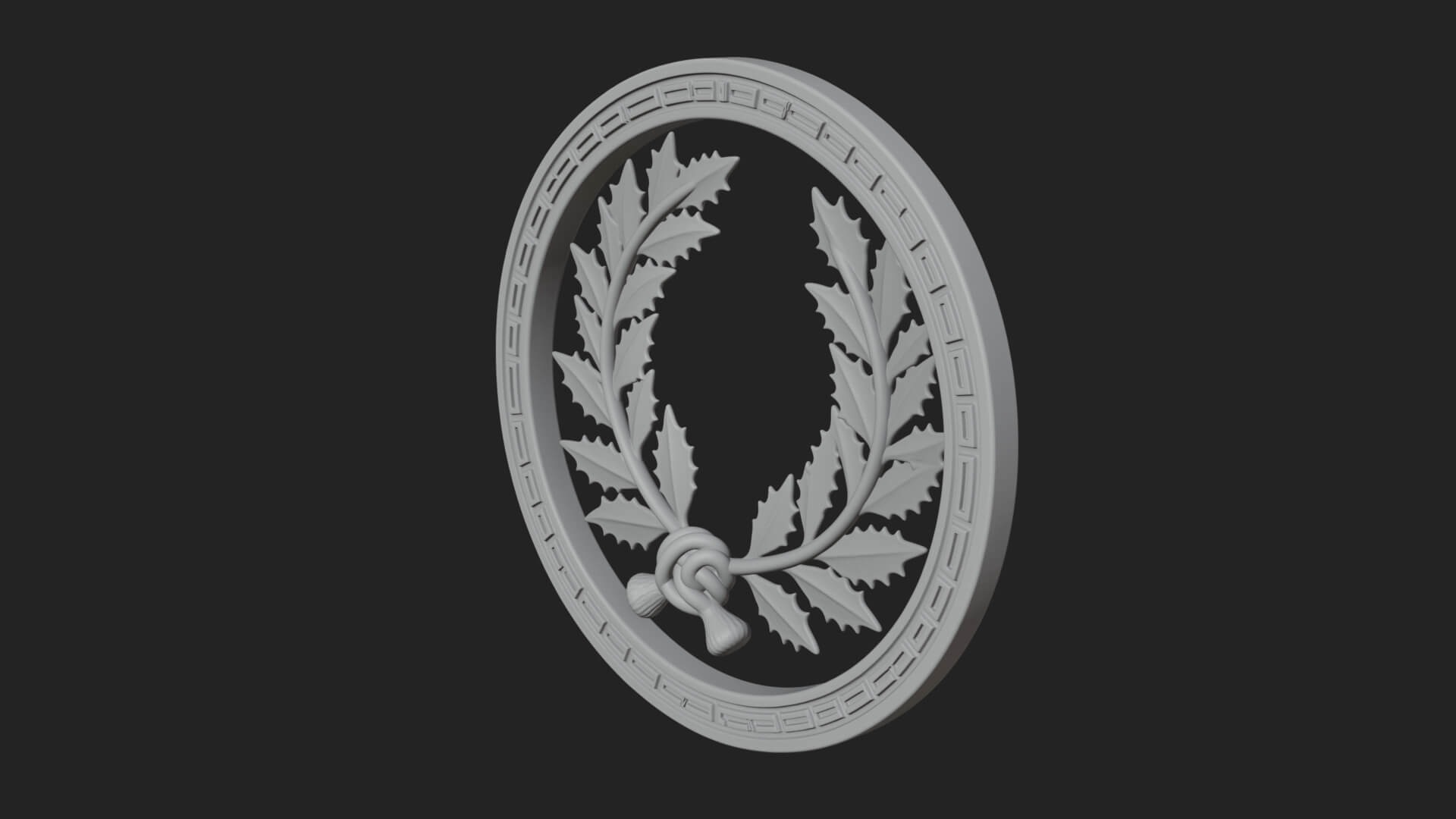 Laurel Wreath Oval Plaque Design 8 3D Print Model 3D Model