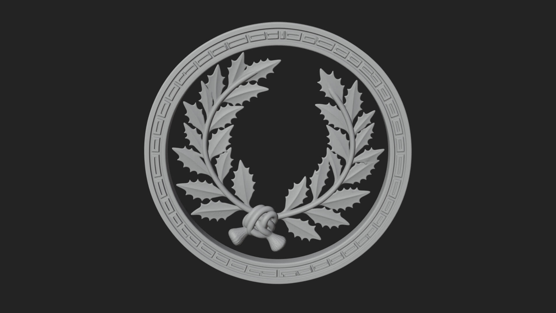 Laurel Wreath Oval Plaque Design 8 3D Print Model 3D Model