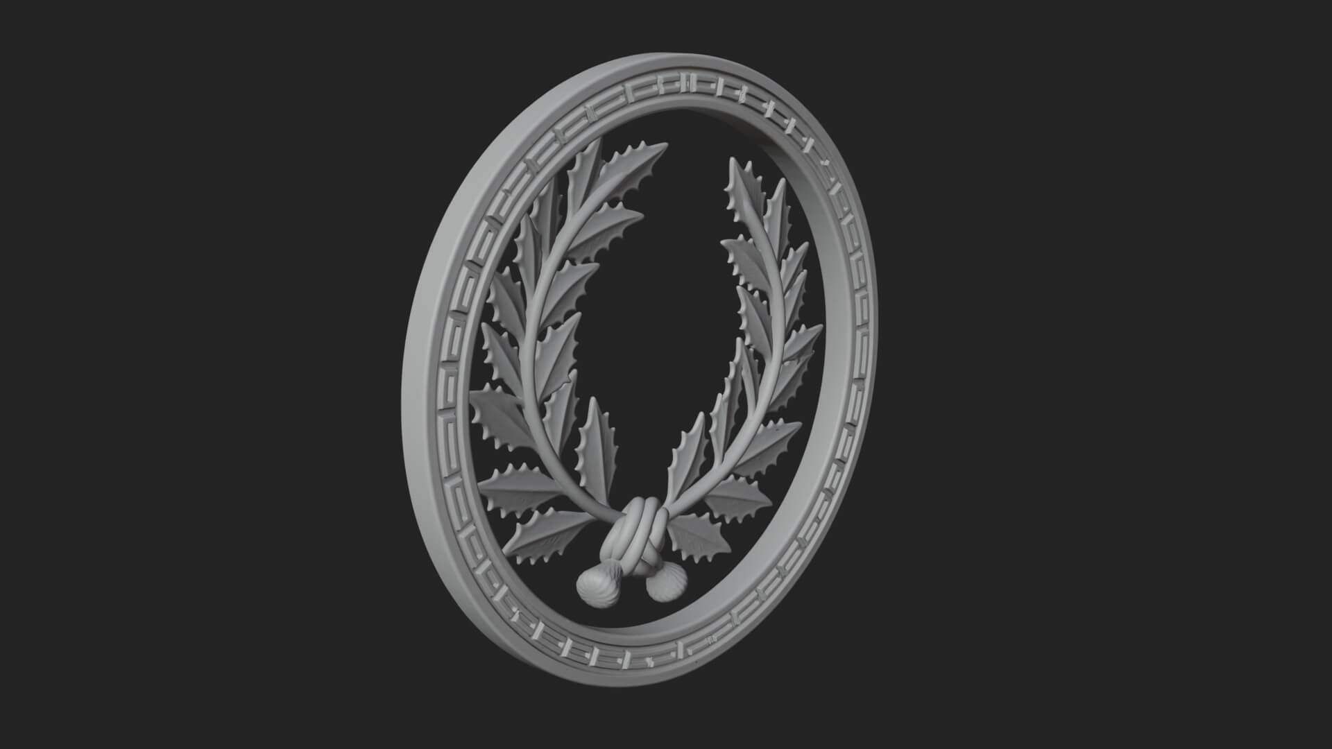 Laurel Wreath Oval Plaque Design 8 3D Print Model 3D Model
