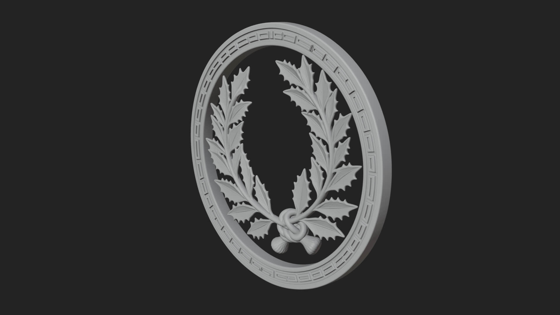 Laurel Wreath Oval Plaque Design 8 3D Print Model 3D Model