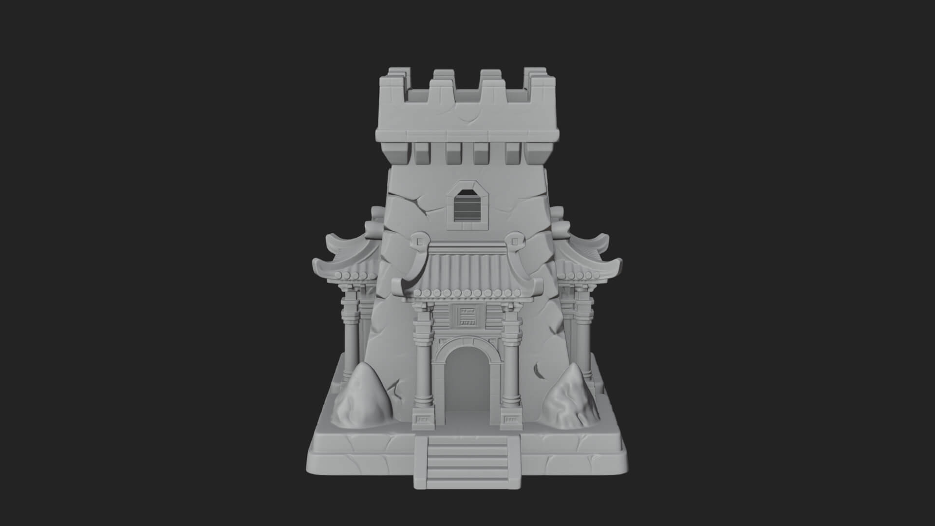Lava Vein Fortress Tower Design 1 3D Print Model 3D Model