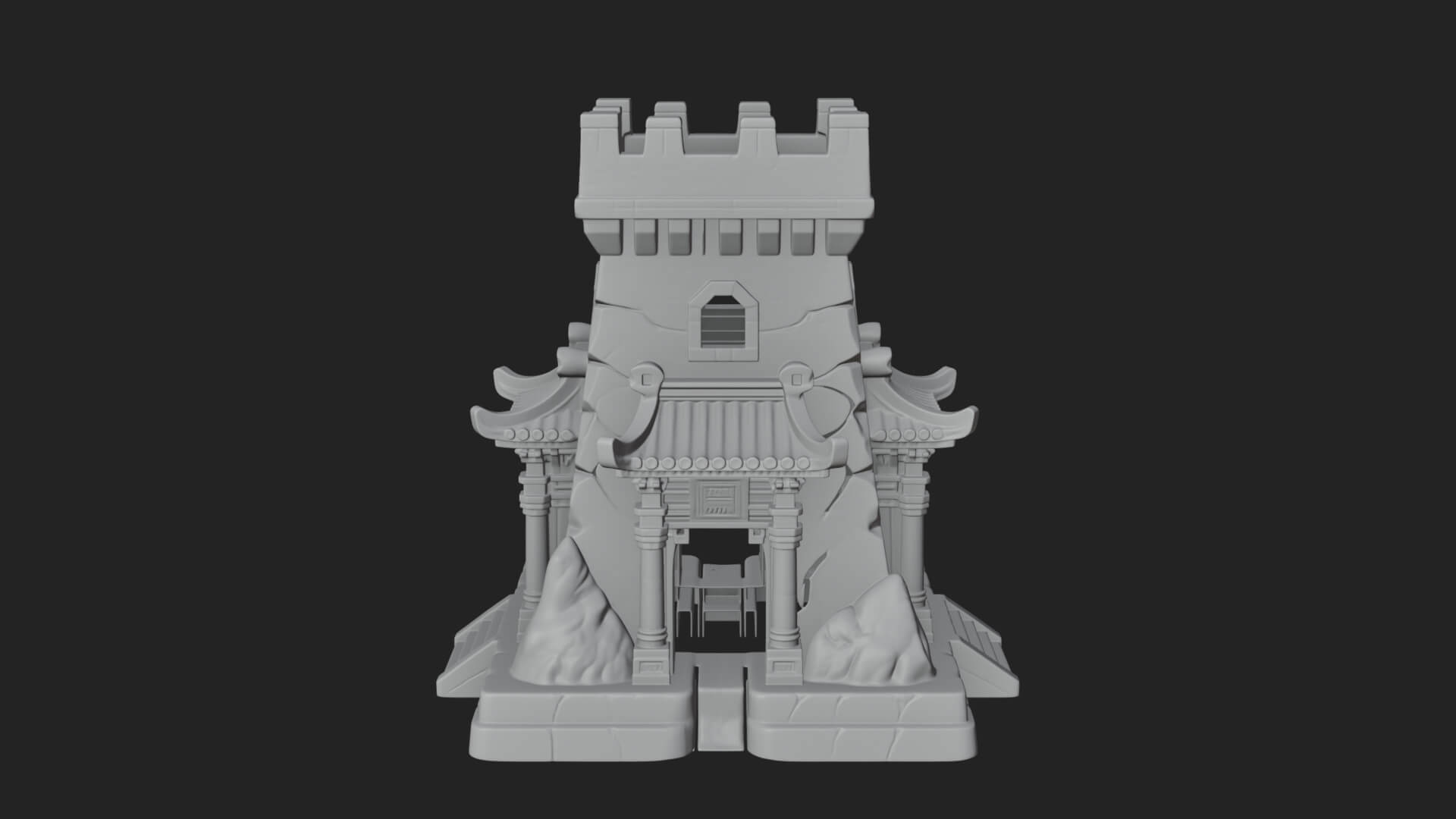 Lava Vein Fortress Tower Design 1 3D Print Model 3D Model