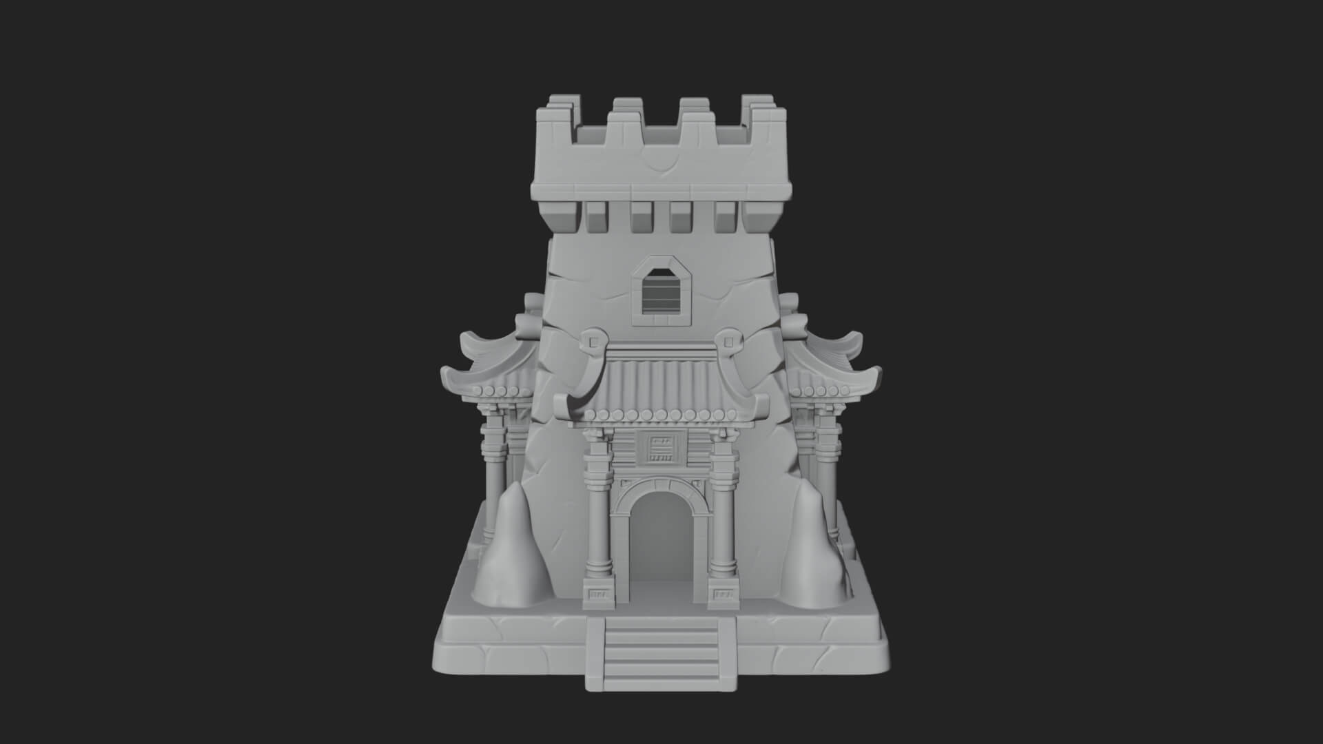 Lava Vein Fortress Tower Design 1 3D Print Model 3D Model