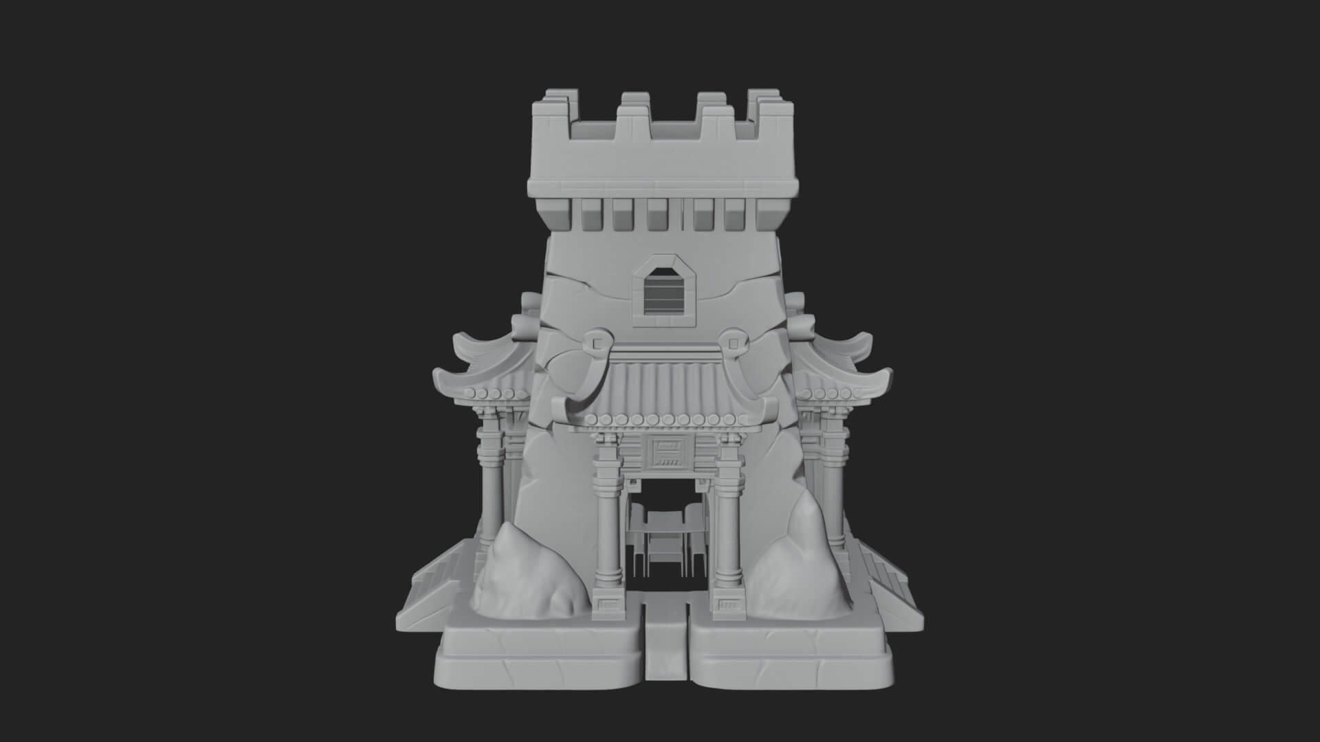 Lava Vein Fortress Tower Design 1 3D Print Model 3D Model