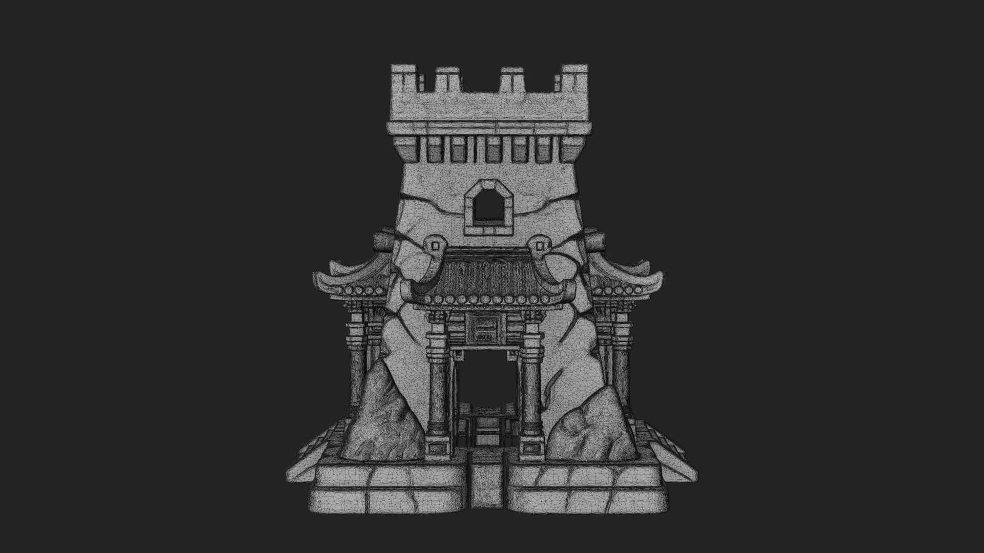 Lava Vein Fortress Tower Design 1 3D Print Model 3D Model