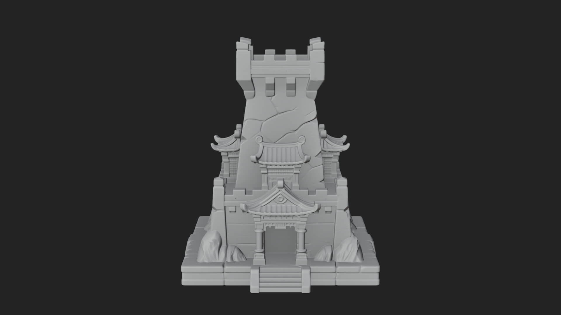 Lava Vein Fortress Tower Design 2 3D Print Model 3D Model