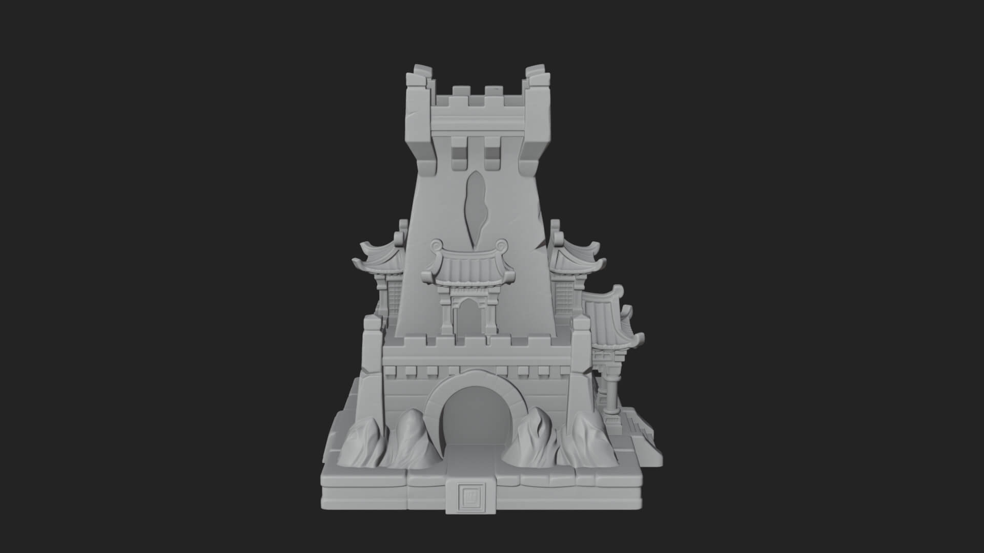 Lava Vein Fortress Tower Design 2 3D Print Model 3D Model