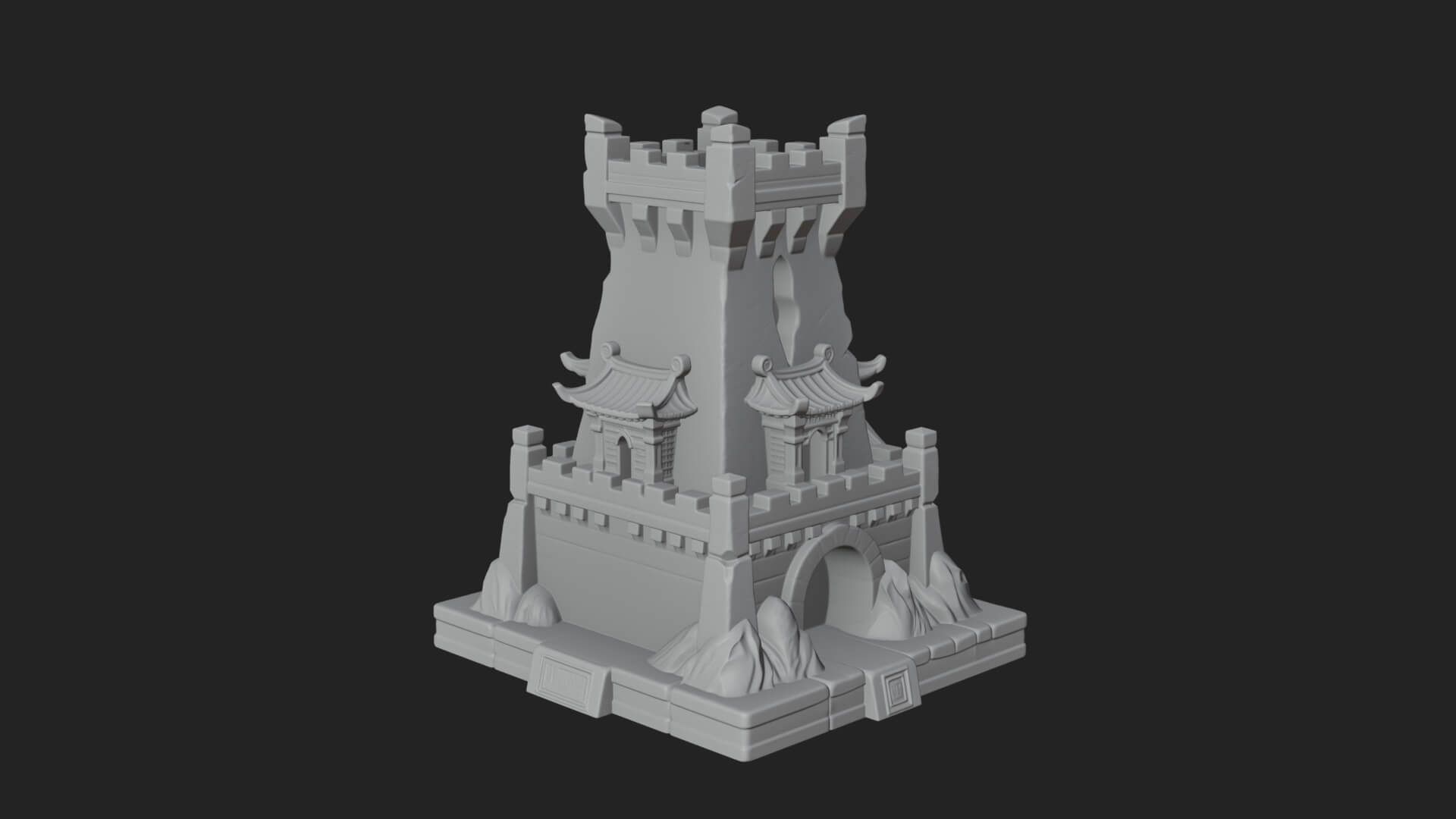 Lava Vein Fortress Tower Design 2 3D Print Model 3D Model