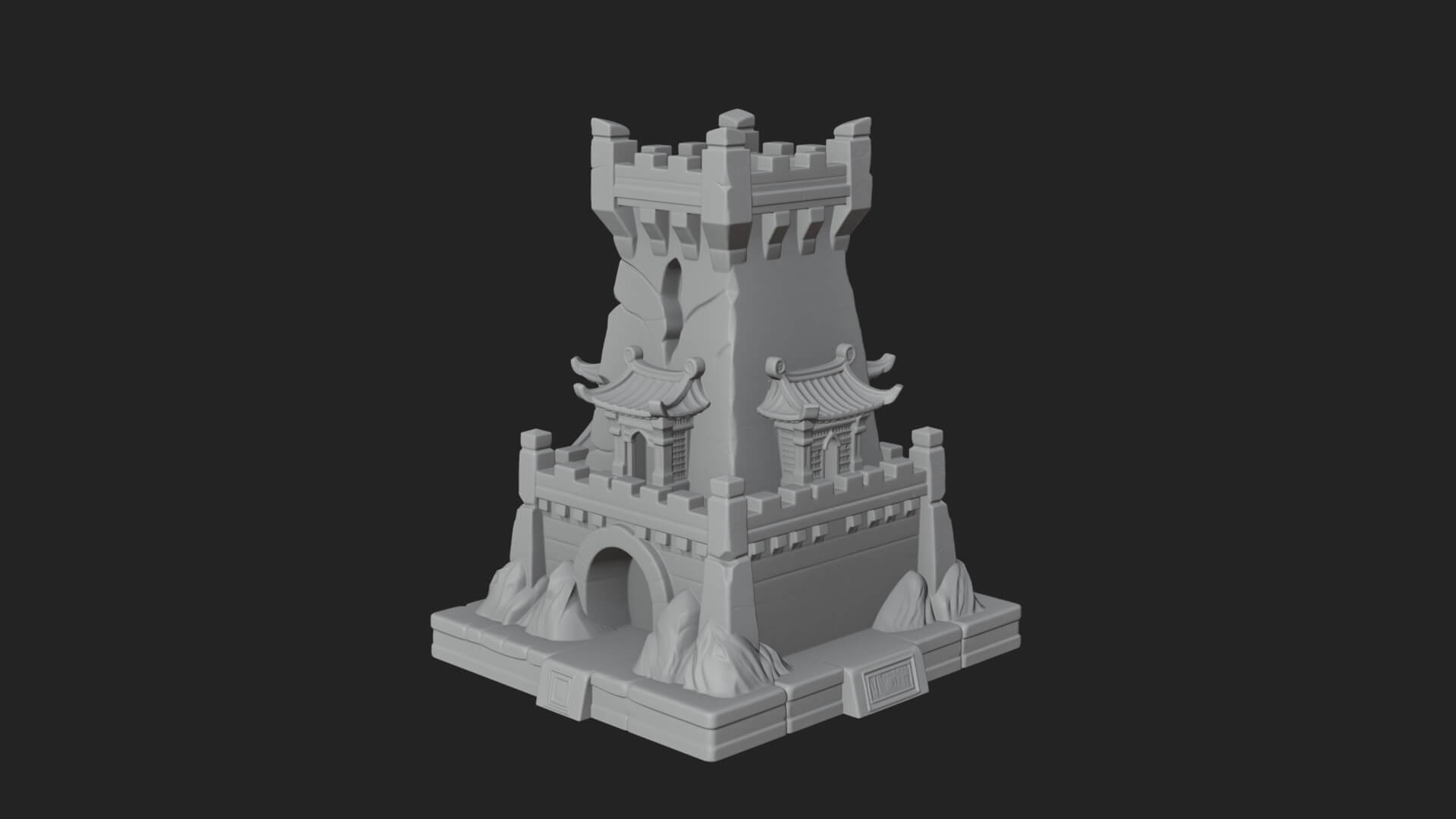 Lava Vein Fortress Tower Design 2 3D Print Model 3D Model