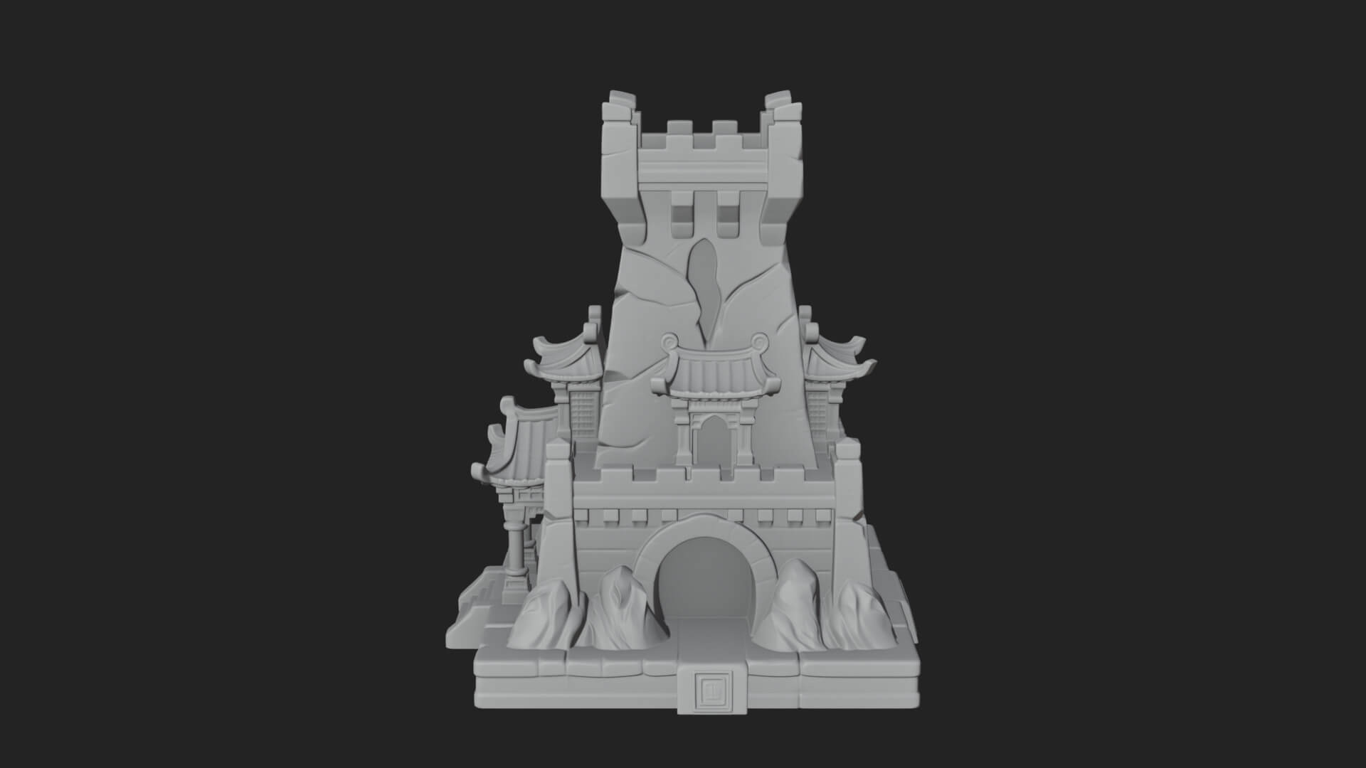 Lava Vein Fortress Tower Design 2 3D Print Model 3D Model