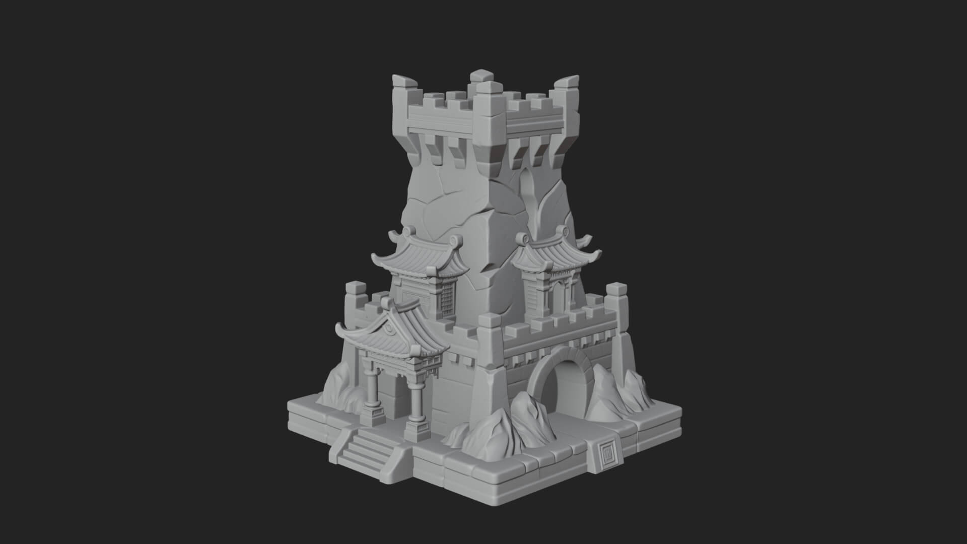 Lava Vein Fortress Tower Design 2 3D Print Model 3D Model