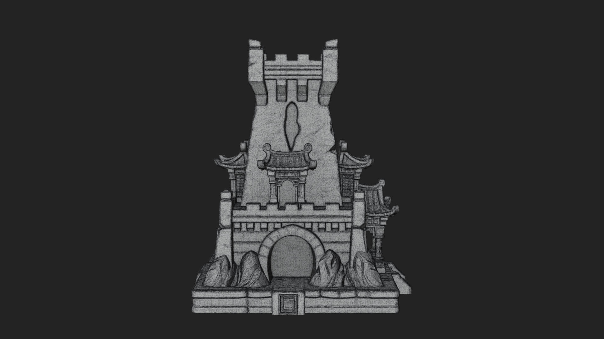 Lava Vein Fortress Tower Design 2 3D Print Model 3D Model