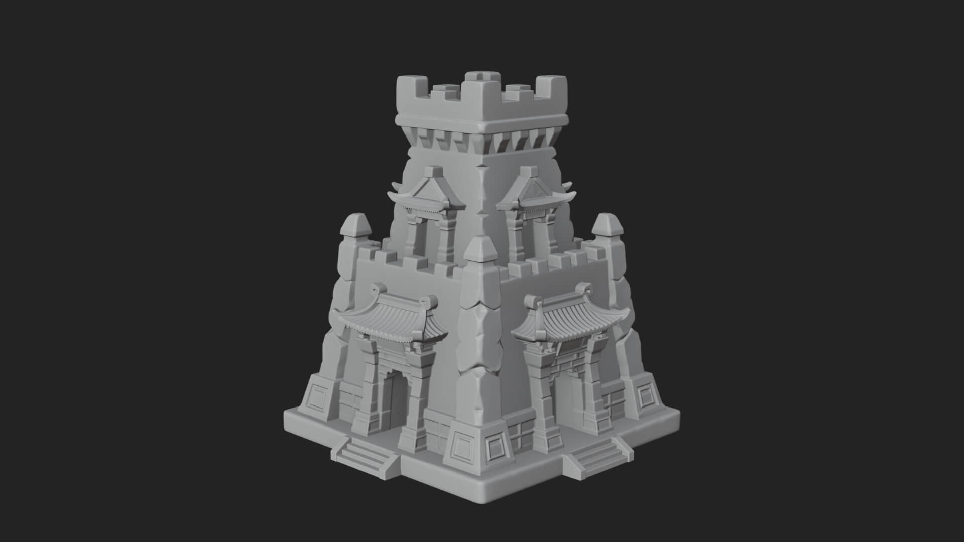 Lava Vein Fortress Tower Design 3 3D Print Model 3D Model