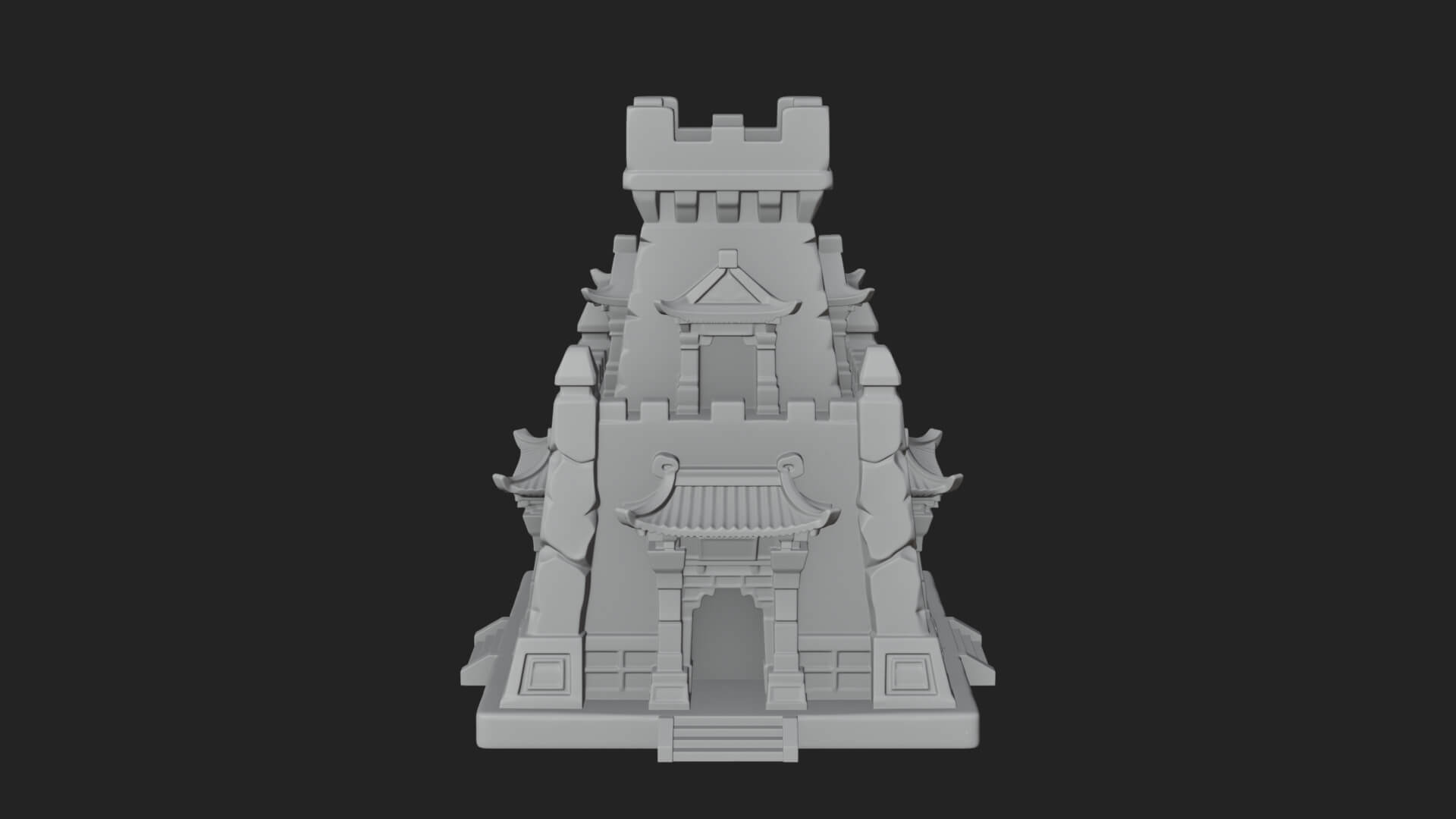 Lava Vein Fortress Tower Design 3 3D Print Model 3D Model