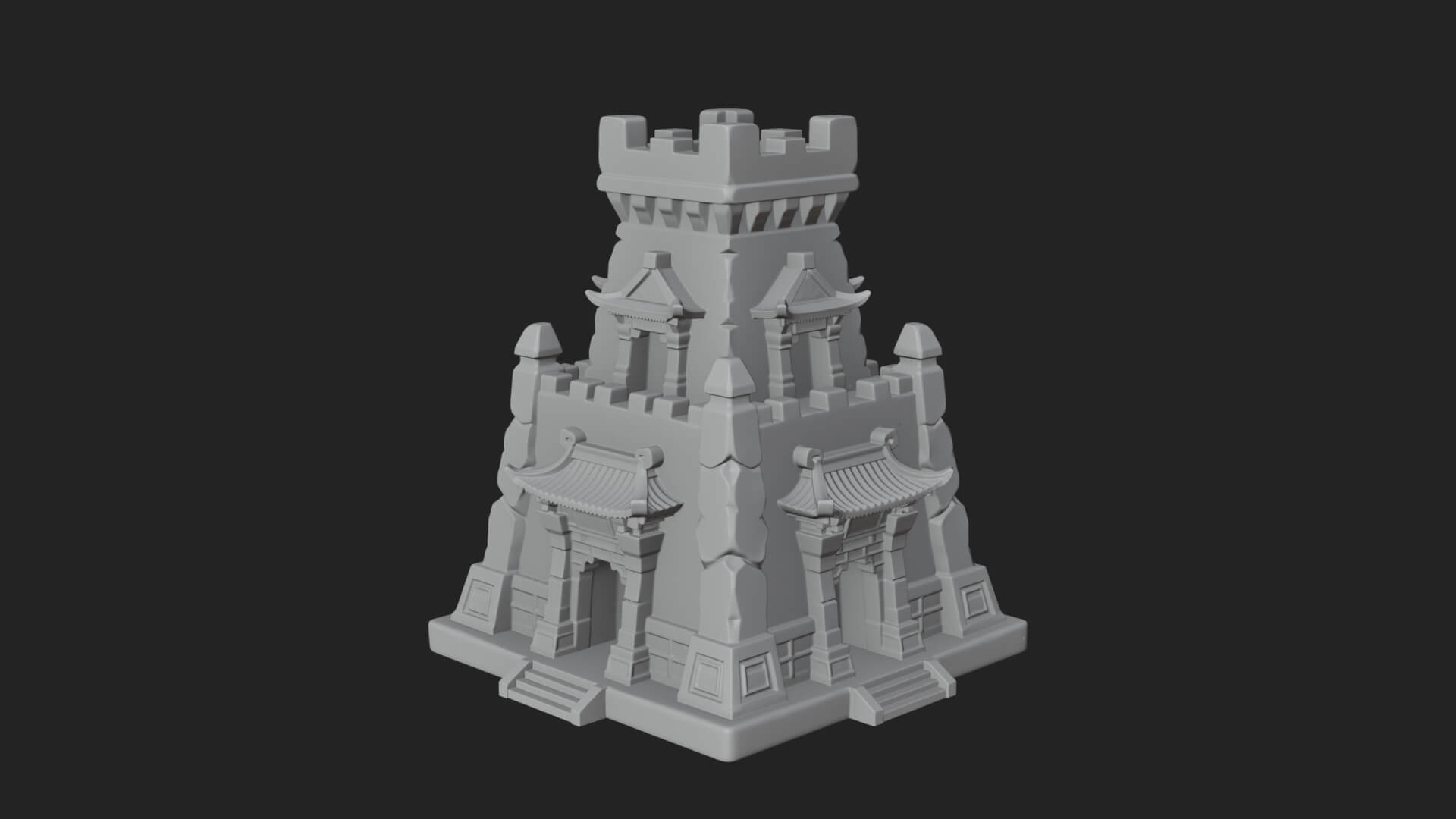 Lava Vein Fortress Tower Design 3 3D Print Model 3D Model