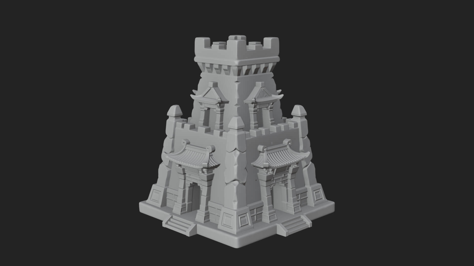 Lava Vein Fortress Tower Design 3 3D Print Model 3D Model